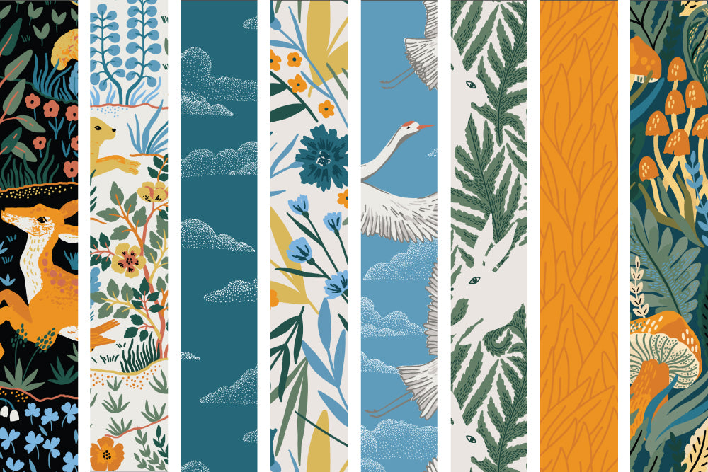 Baltic Woodland - Wild Animals Dark Organic Cotton from Cloud9 Fabrics