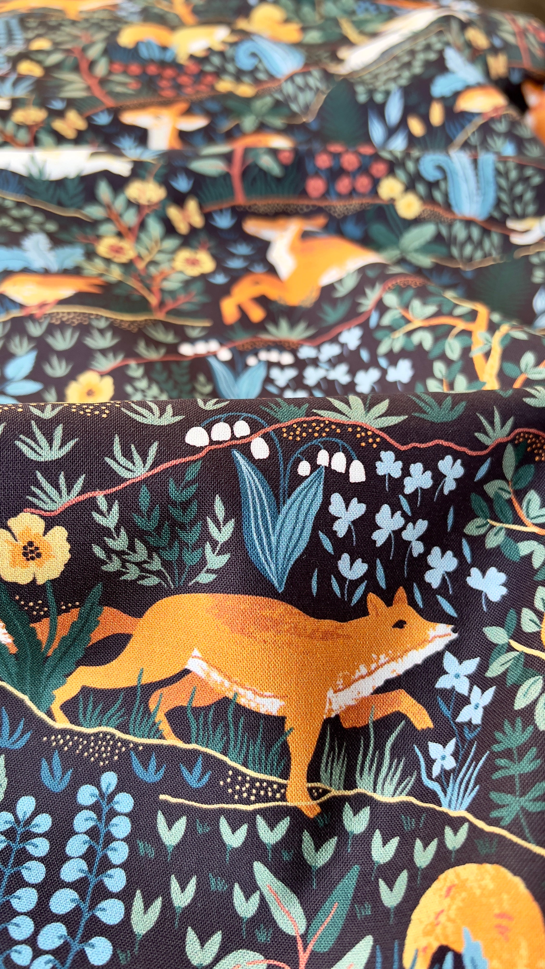Baltic Woodland - Wild Animals Dark Organic Cotton from Cloud9 Fabrics