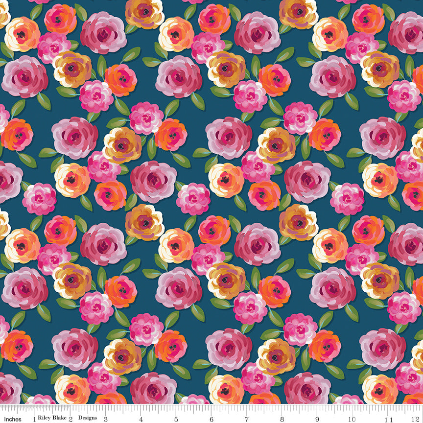 Poppies & Plumes | Floral Oxford by Lila Tueller for Riley Blake | C14291-OXFORD
