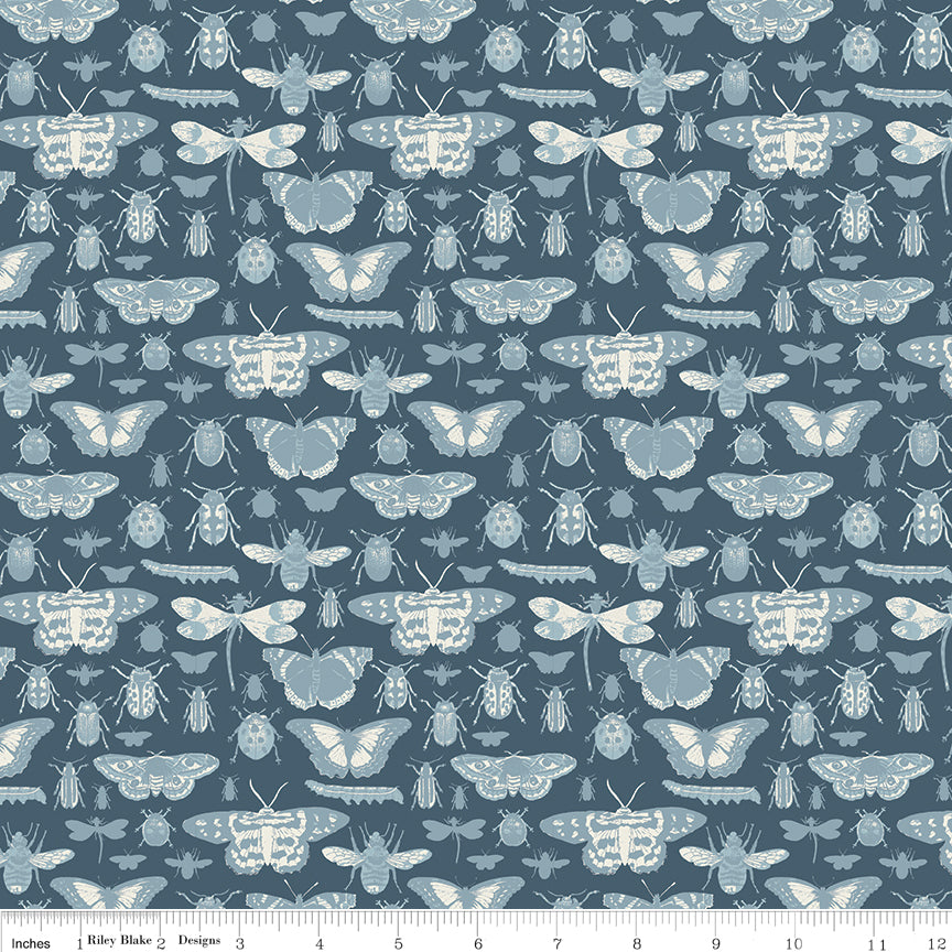 Floral Gardens | Insects Navy by Royal Horticultural Society for Riley Blake | C14362-NAVY