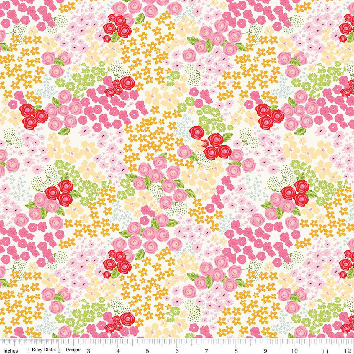 Picnic Florals - Flower Garden Cream by My Mind's Eye for Riley Blake