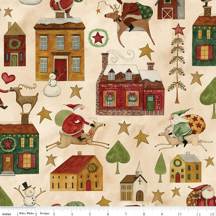 Up on the Housetop | One Yard Bundle Snowflake by Teresa Kogut for Riley Blake | 8pcs