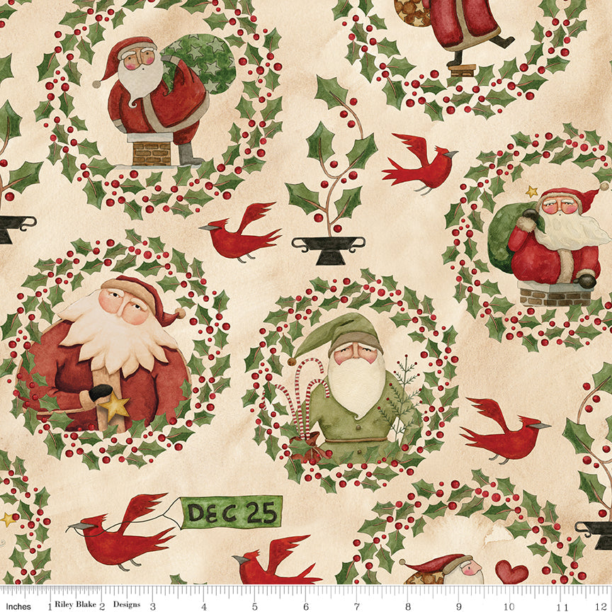 Up on the Housetop | One Yard Bundle Snowflake by Teresa Kogut for Riley Blake | 8pcs