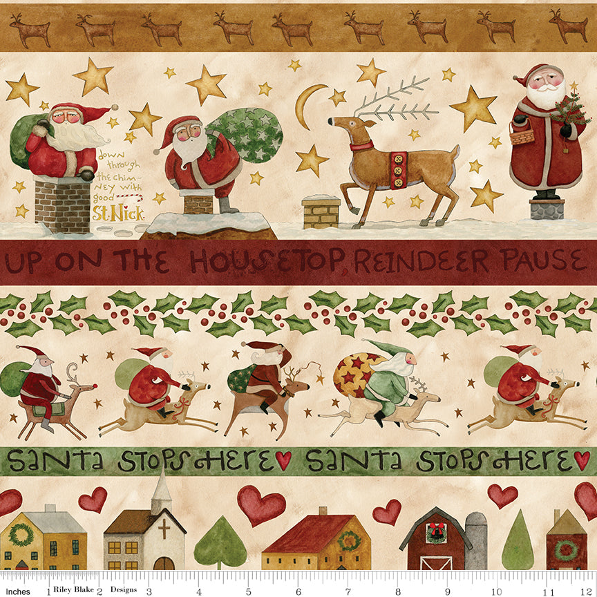 Up on the Housetop | 10" Precut Squares by Teresa Kogut for Riley Blake | 42pcs