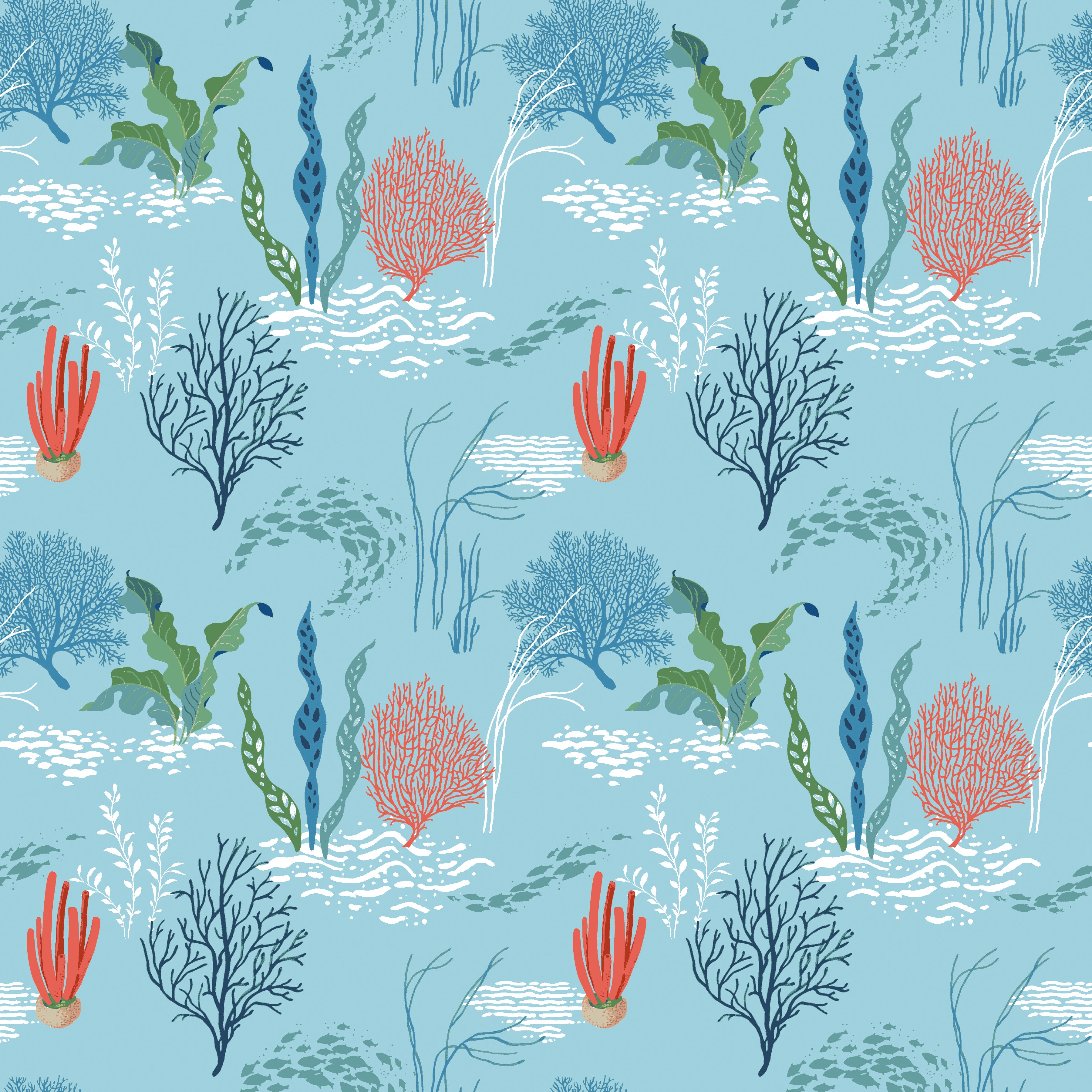 Free as the Ocean | 1-Yard Bundle Aqua by Lisa Audit for Riley Blake | 7 pcs