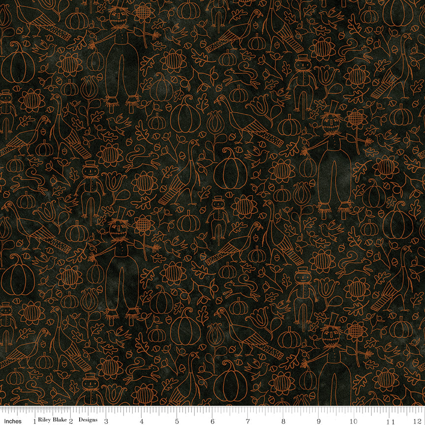 Bittersweet Farm | Icons Midnight by Teresa Kogut for Riley Blake | C14855-MIDNIGHT
