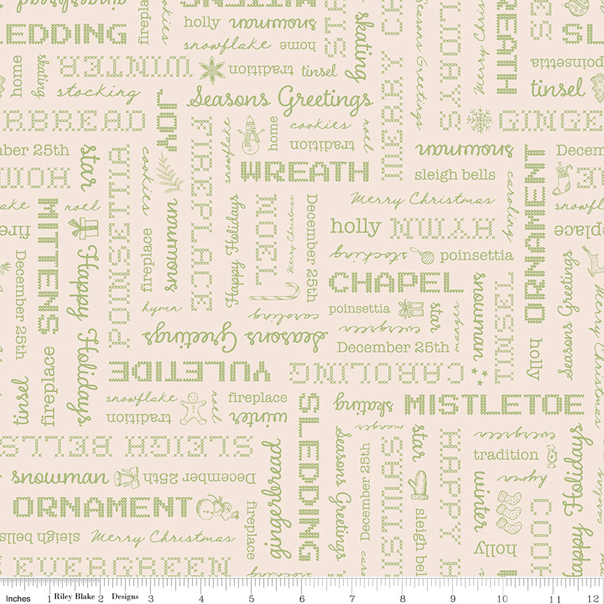 Home Town Holiday | Words Latte by Lori Holt for Riley Blake | C14902-LATTE