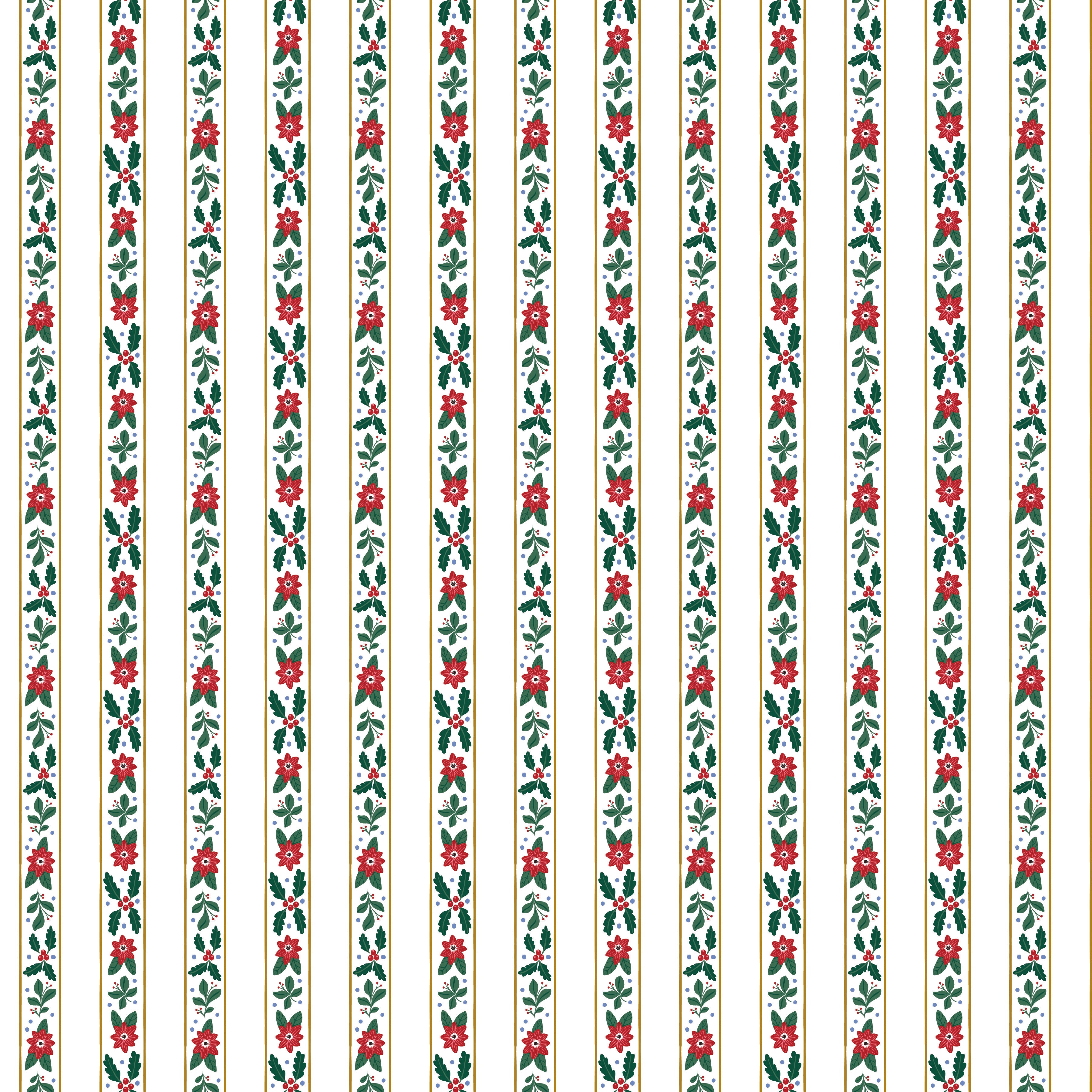 A Pear-fect Christmas | French Stripe White by Cayla Naylor for Riley Blake | C14973-WHITE