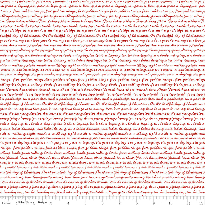 A Pear-fect Christmas | Calling Words White by Cayla Naylor for Riley Blake | C14974-WHITE