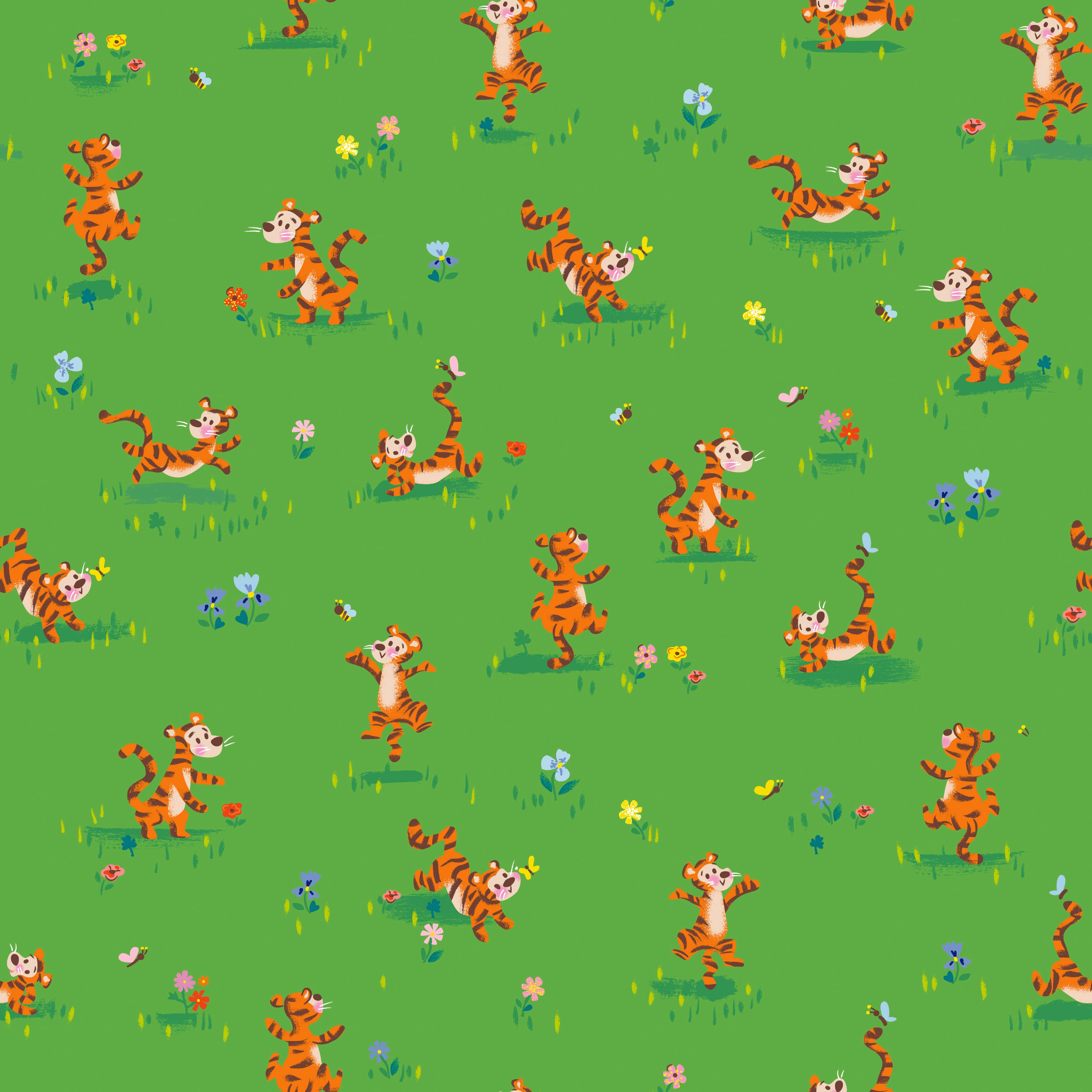 100 Aker Woods | Tigger Bounce Green by Jill Howarth for Riley Blake | C15173-GREEN