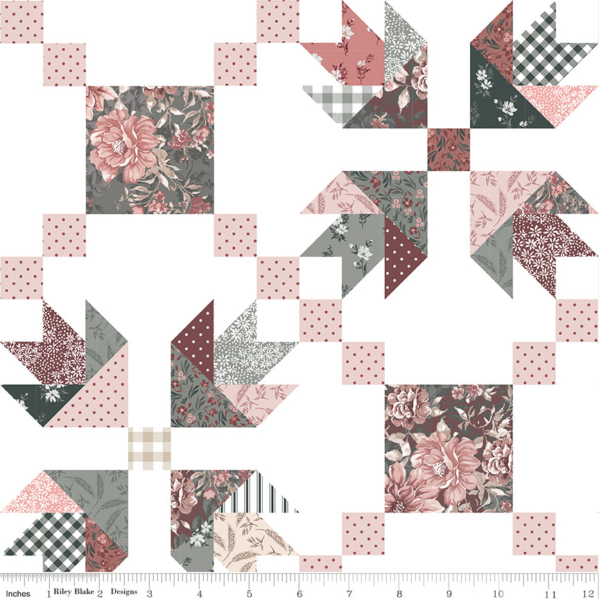 A Walk on the Prairie | Prairie Chain Cheater White by Modern Prairie for Riley Blake | C15239-WHITE