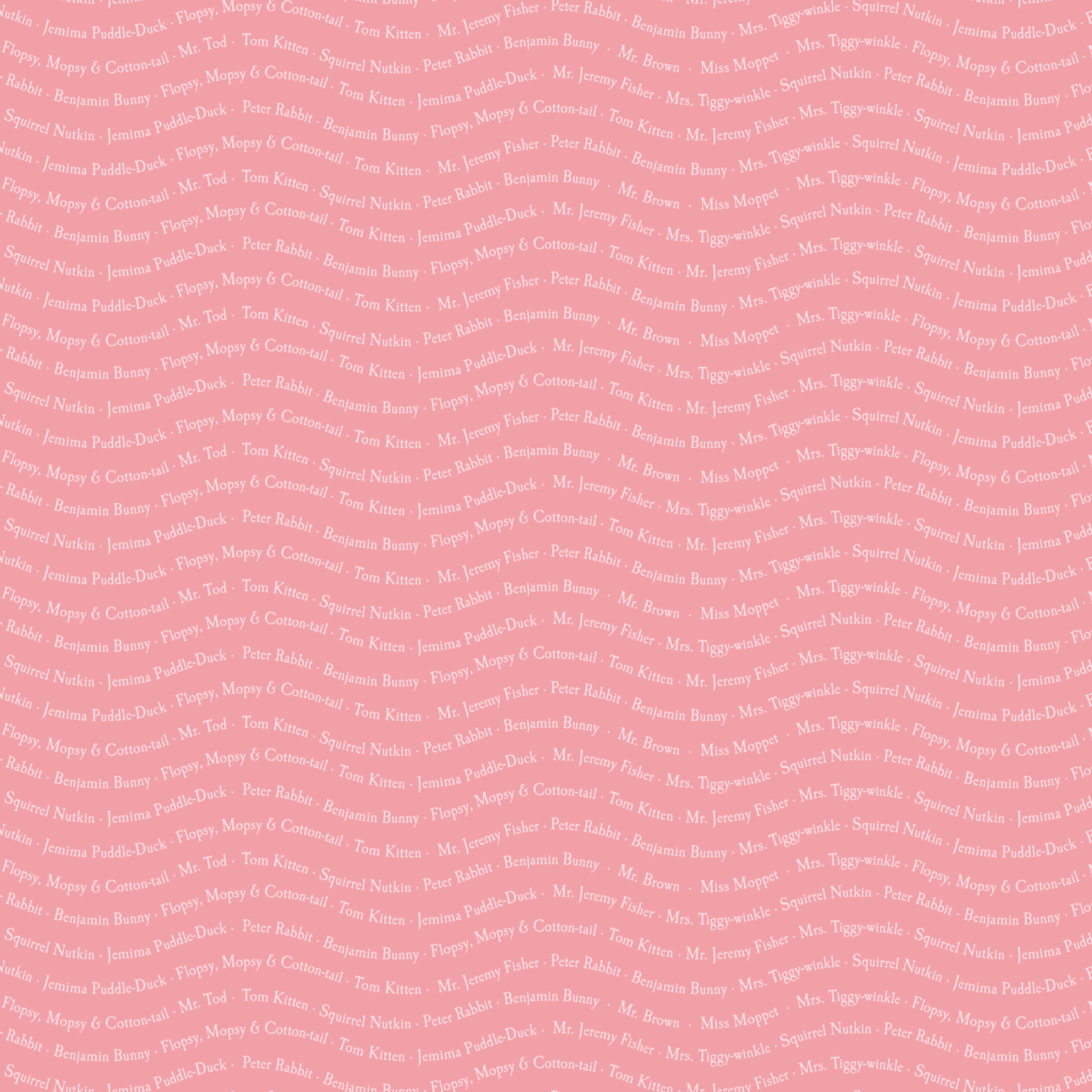 Peter Rabbit & Friends | Text Sugar Pink by Beatrix Potter for Riley Blake | C15866-SUGARPINK