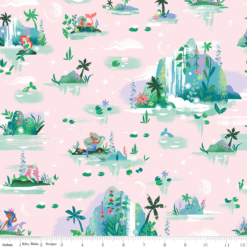 Forever Neverland | Mermaid Lagoon Pink by Jill Howarth for Riley Blake | C15901-PINK