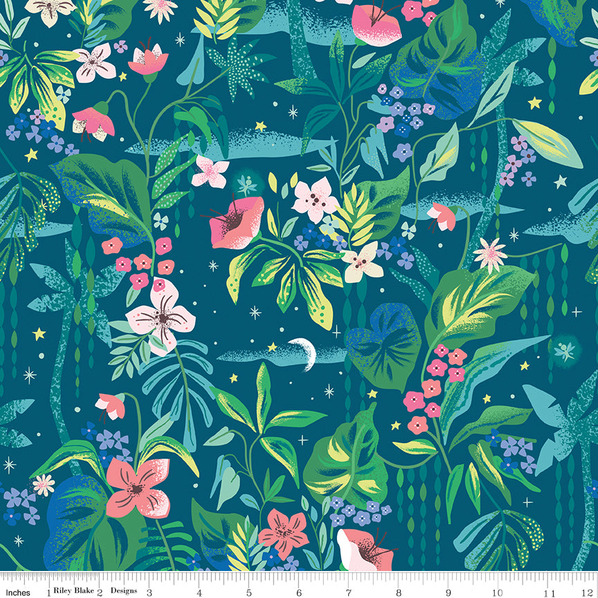 Forever Neverland | Tropical Floral Night by Jill Howarth for Riley Blake | C15903-NIGHT