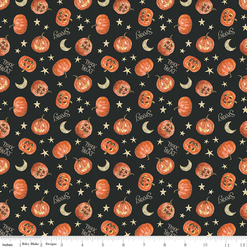 Trick or Treat | Pumpkin Black by Lisa Audit for Riley Blake Designs | C15964-BLACK