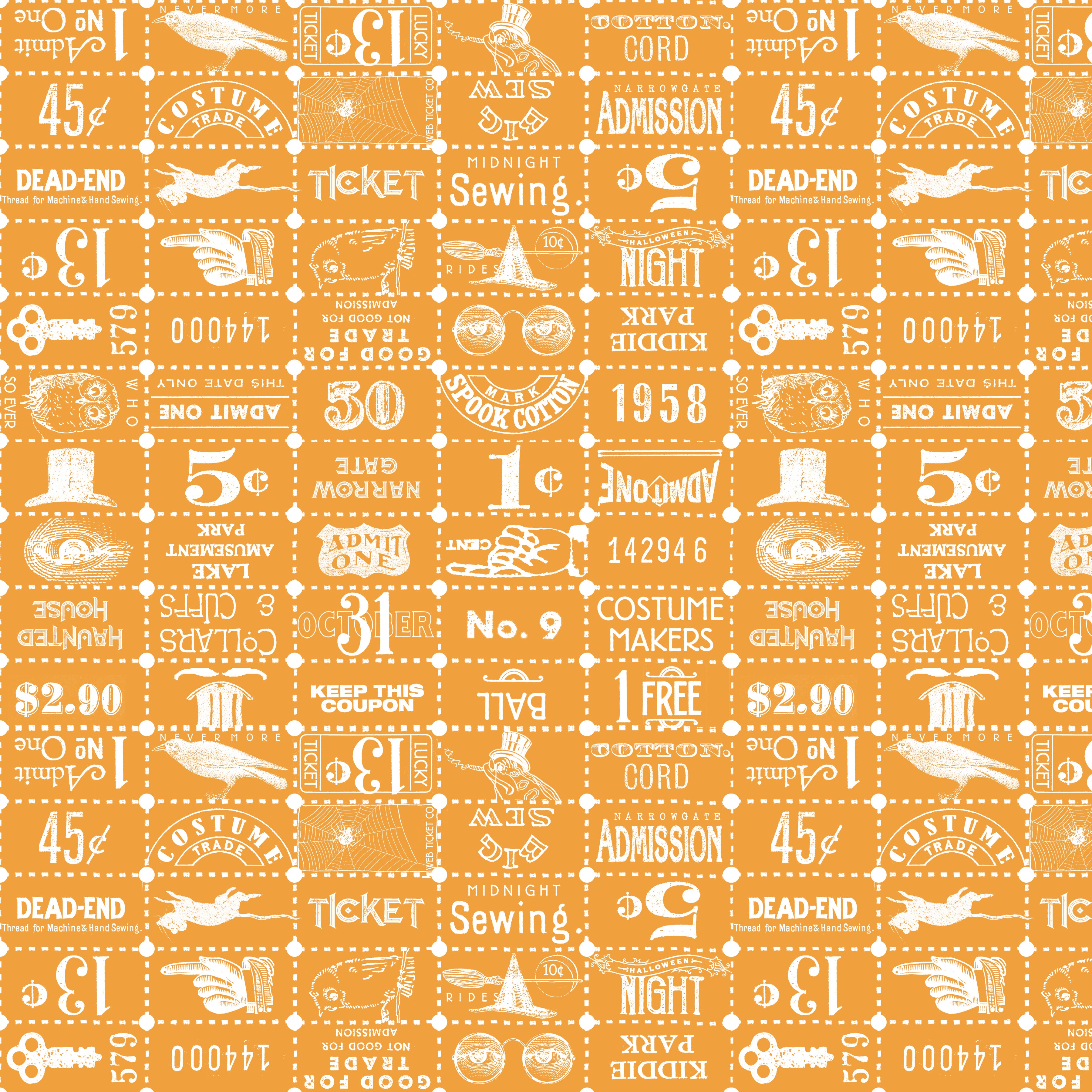 Costume Maker's Act II | Ticket Grid Orange by J. Wecker Frisch for Riley Blake | C16009-ORANGE