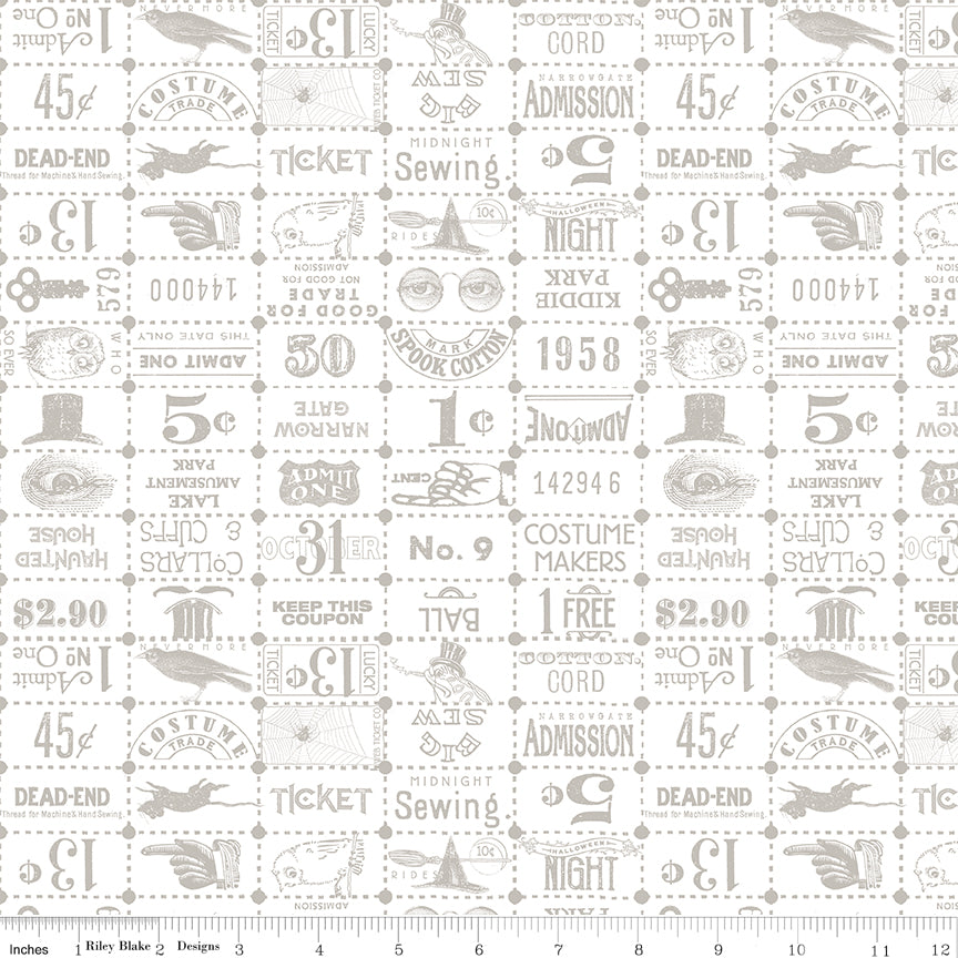 Costume Maker's Act II | Ticket Grid White by J. Wecker Frisch for Riley Blake | C16009-WHITE