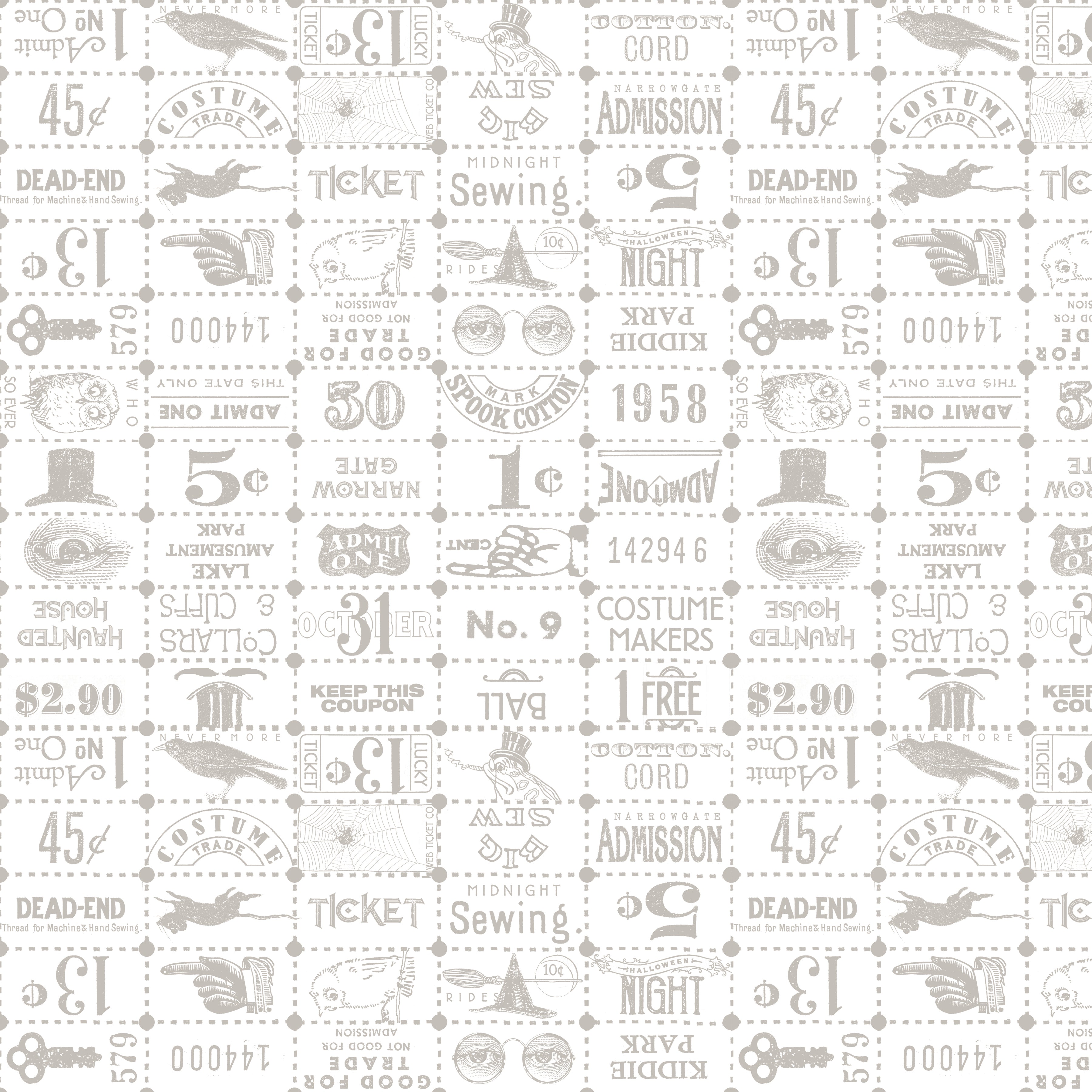 Costume Maker's Act II | Ticket Grid White by J. Wecker Frisch for Riley Blake | C16009-WHITE