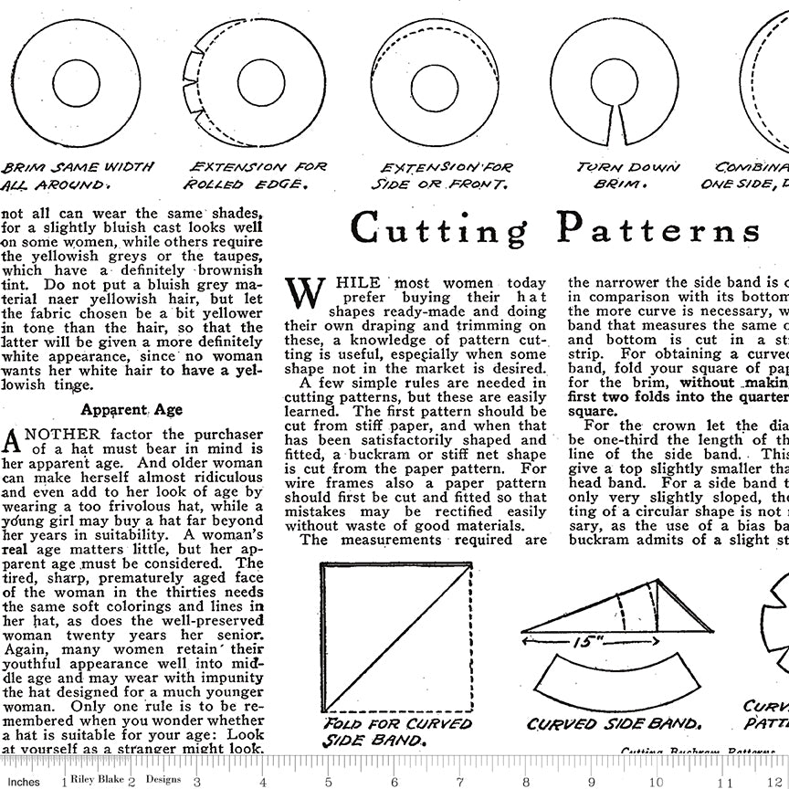 Costume Maker's Act II | Hat How To Text White by J. Wecker Frisch for Riley Blake | C16013-WHITE