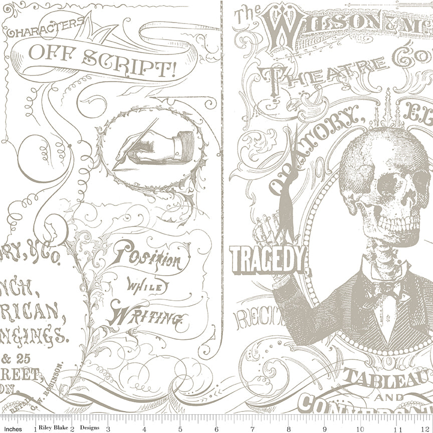 Costume Maker's Act II | Theater Conversation Gray by J. Wecker Frisch for Riley Blake | C16014-GRAY