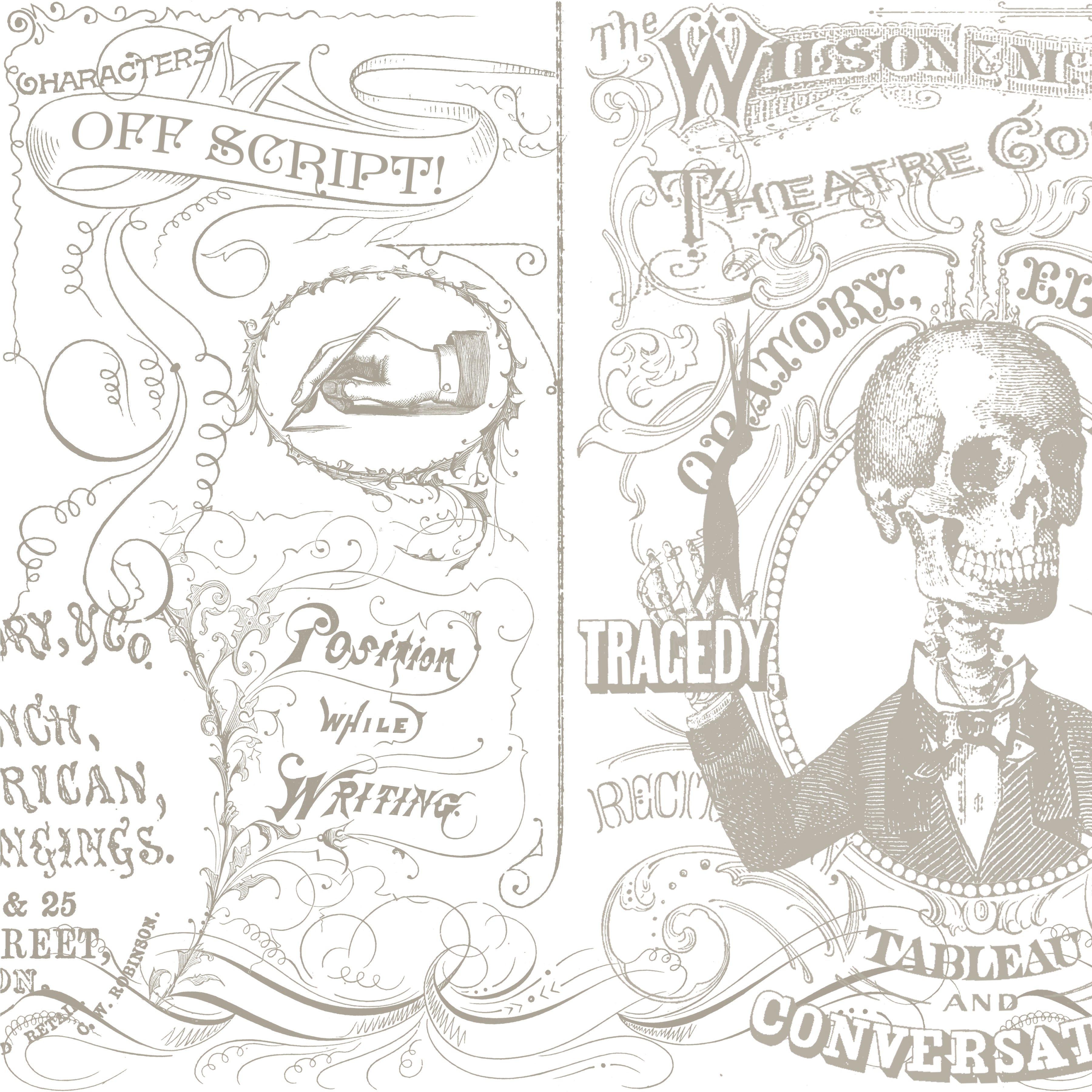 Costume Maker's Act II | Theater Conversation Gray by J. Wecker Frisch for Riley Blake | C16014-GRAY