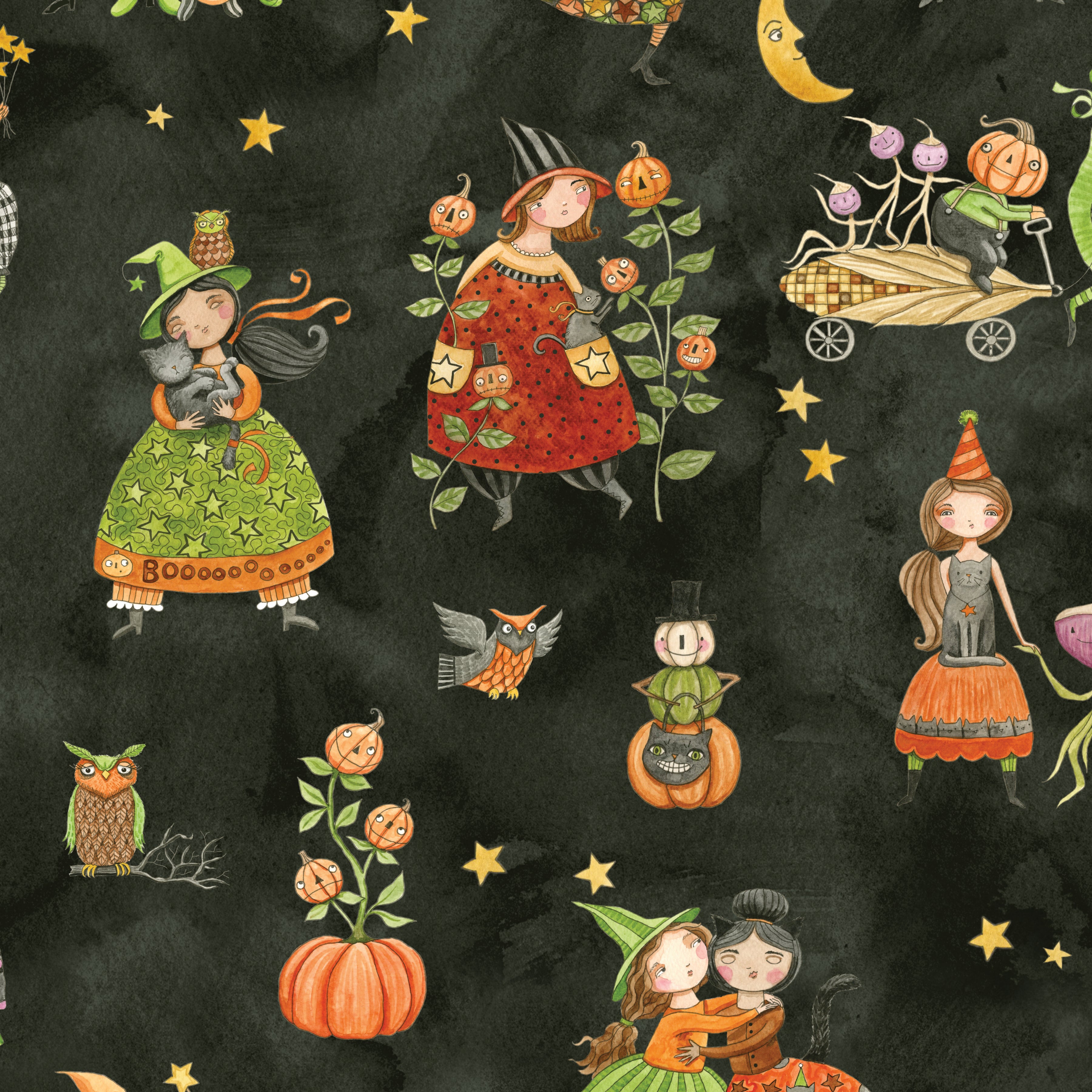 Ghoul Friends | 2.5" Strip Roll by Teresa Kogut for Riley Blake | 40 pcs