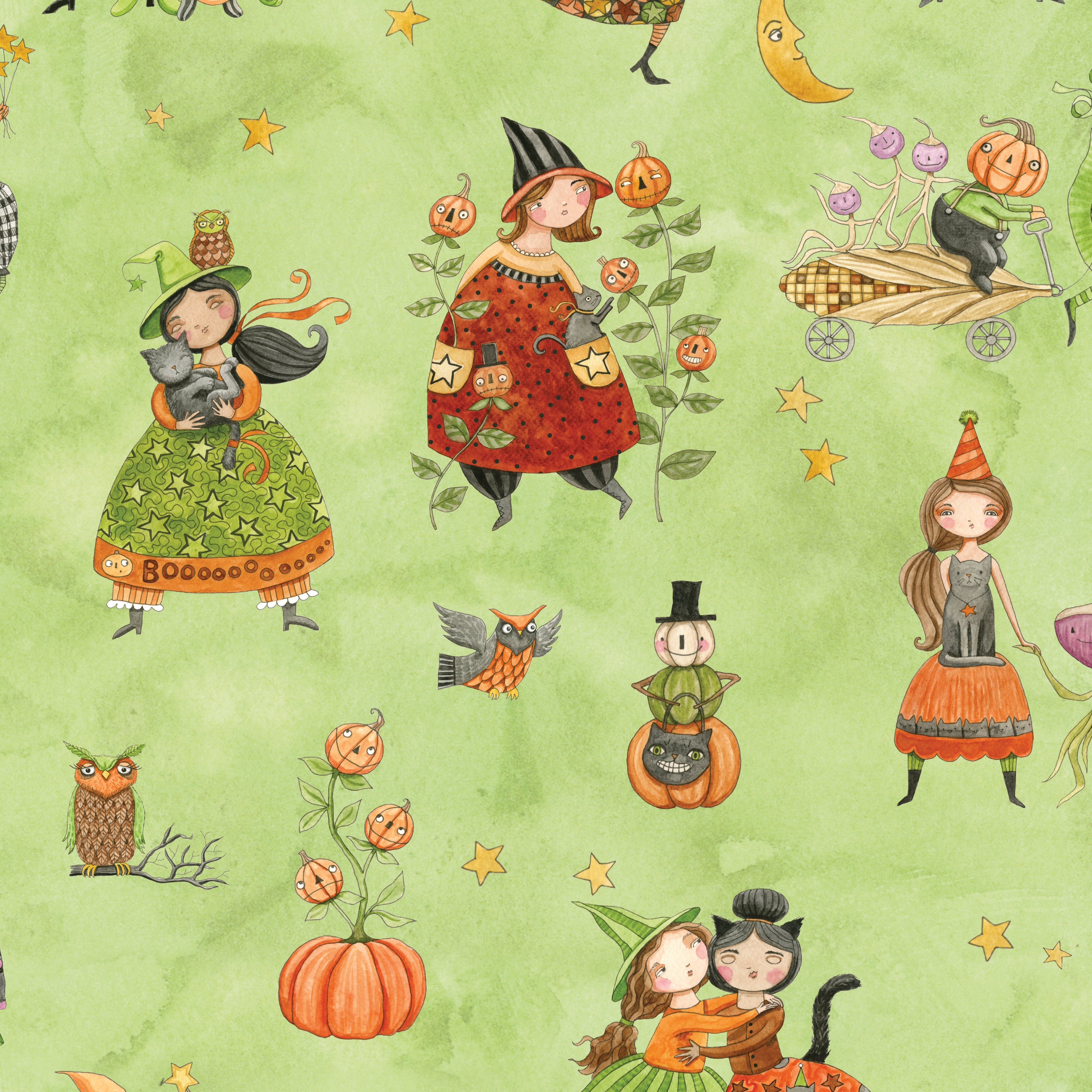 Ghoul Friends | 2.5" Strip Roll by Teresa Kogut for Riley Blake | 40 pcs