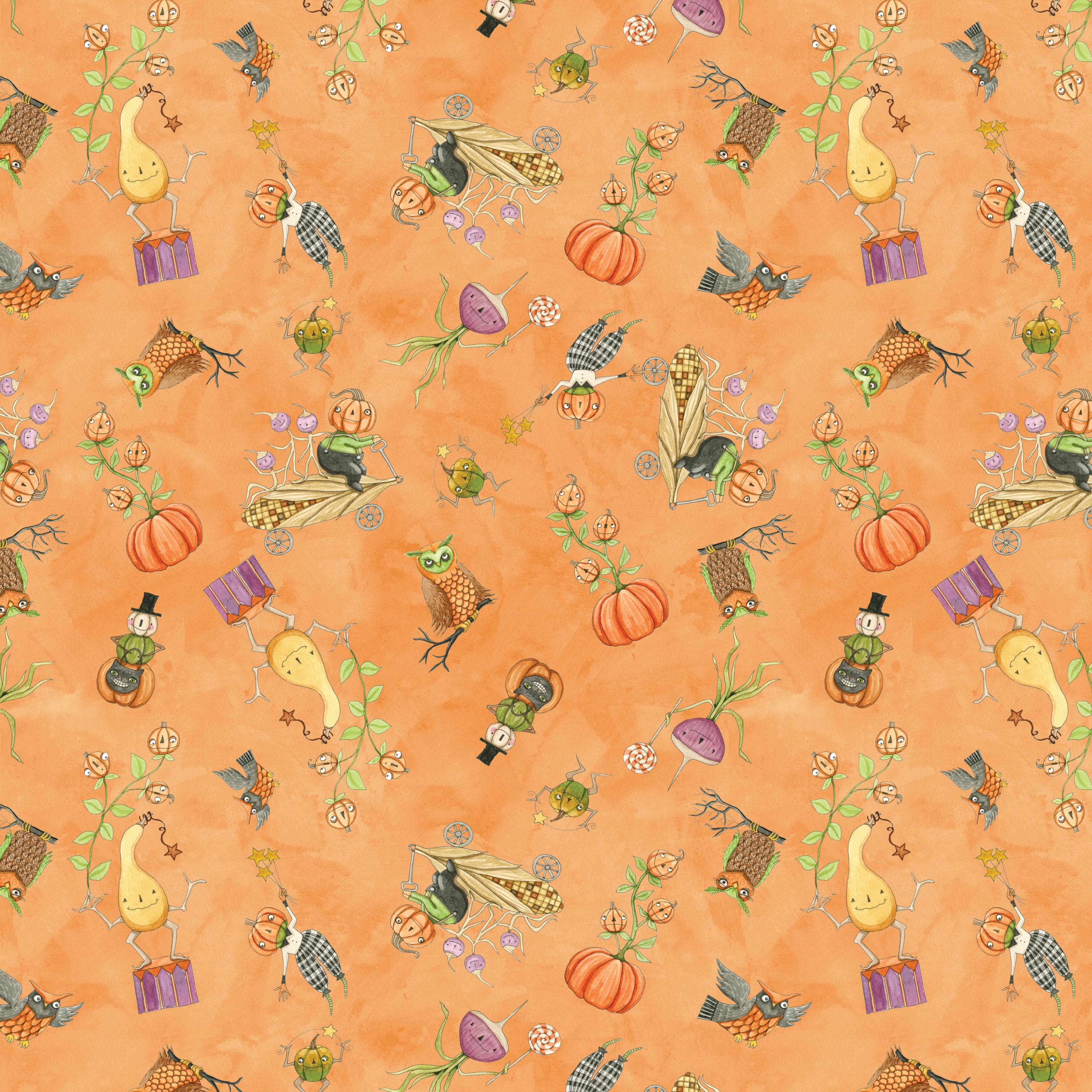 Ghoul Friends | Gourds Toss Orange by Teresa Kogut for Riley Blake | C16051-ORANGE