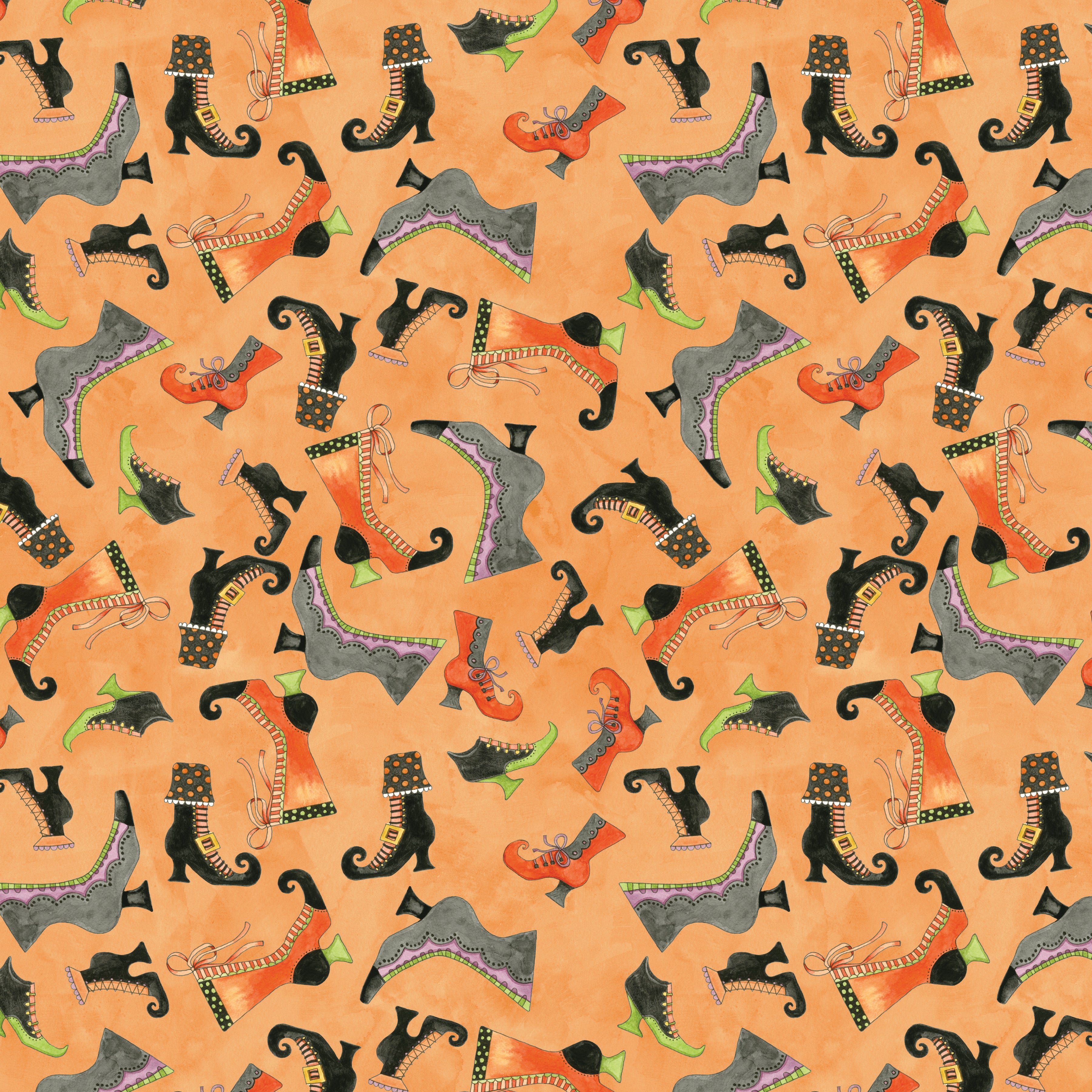 Ghoul Friends | Boots Toss Orange by Teresa Kogut for Riley Blake | C16052-ORANGE