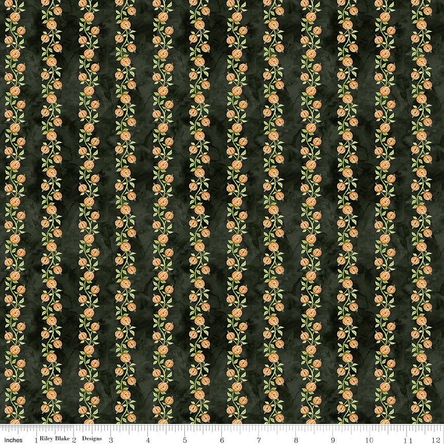 Ghoul Friends | Pumpkin Vine Black by Teresa Kogut for Riley Blake | C16053-BLACK