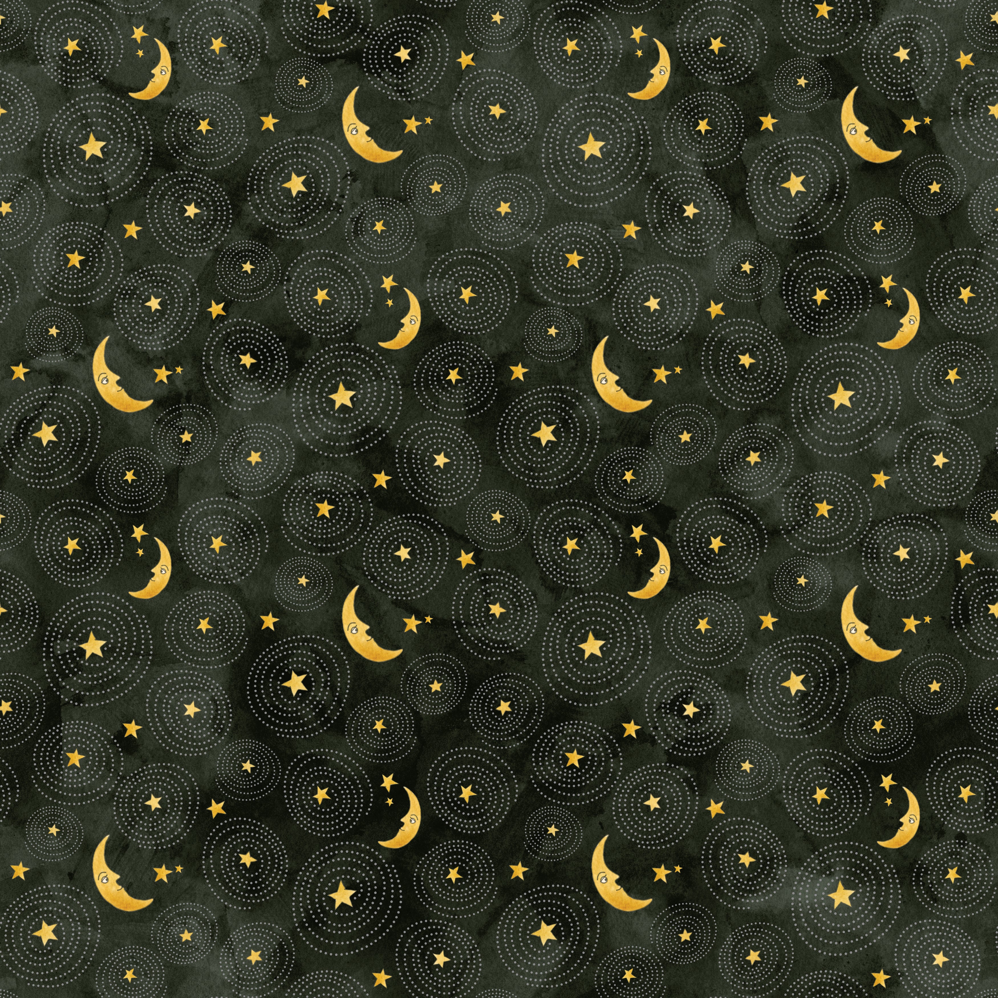 Ghoul Friends | Stars and Moon Black by Teresa Kogut for Riley Blake | C16054-BLACK