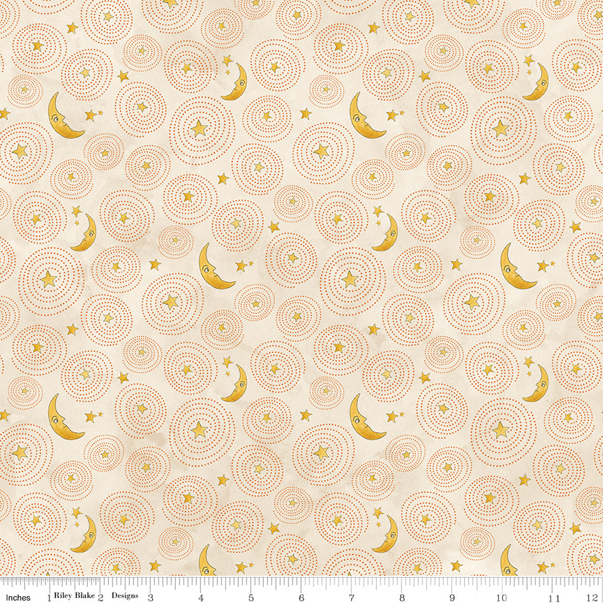 Ghoul Friends | Stars and Moon Cream by Teresa Kogut for Riley Blake | C16054-CREAM
