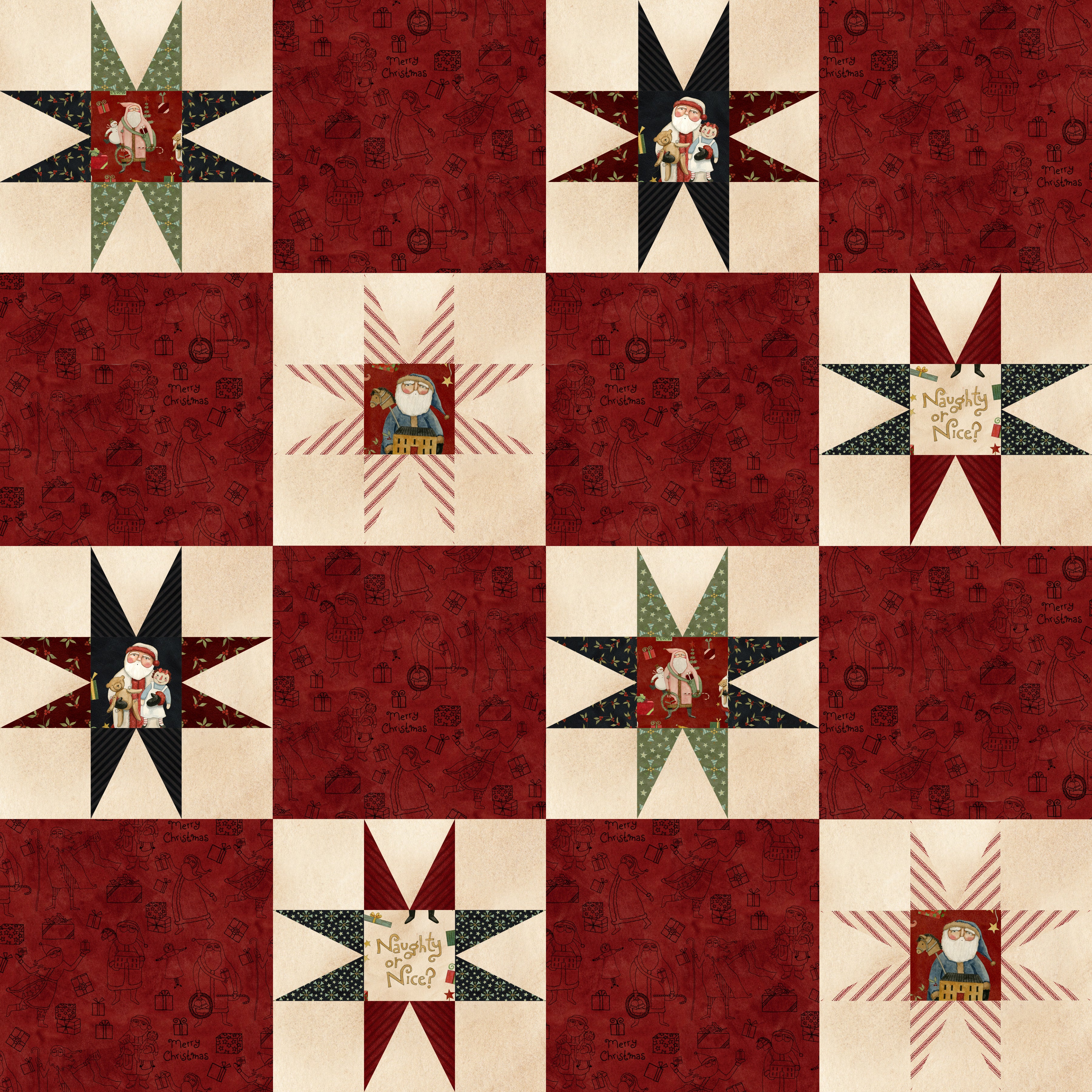 Naughty or Nice | Cheater Print Red by Teresa Kogut for Riley Blake | C16266-RED