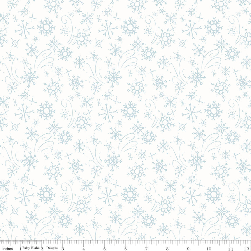 Santa's Tree Farm | Snowflakes Snowy by Lisa Audit for Riley Blake Designs | C16454-SNOWY