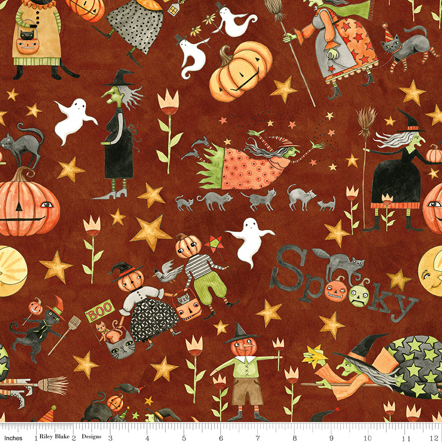 Spooky | Main Rusty Oak by Teresa Kogut for Riley Blake | C17570-RUSTYOAK