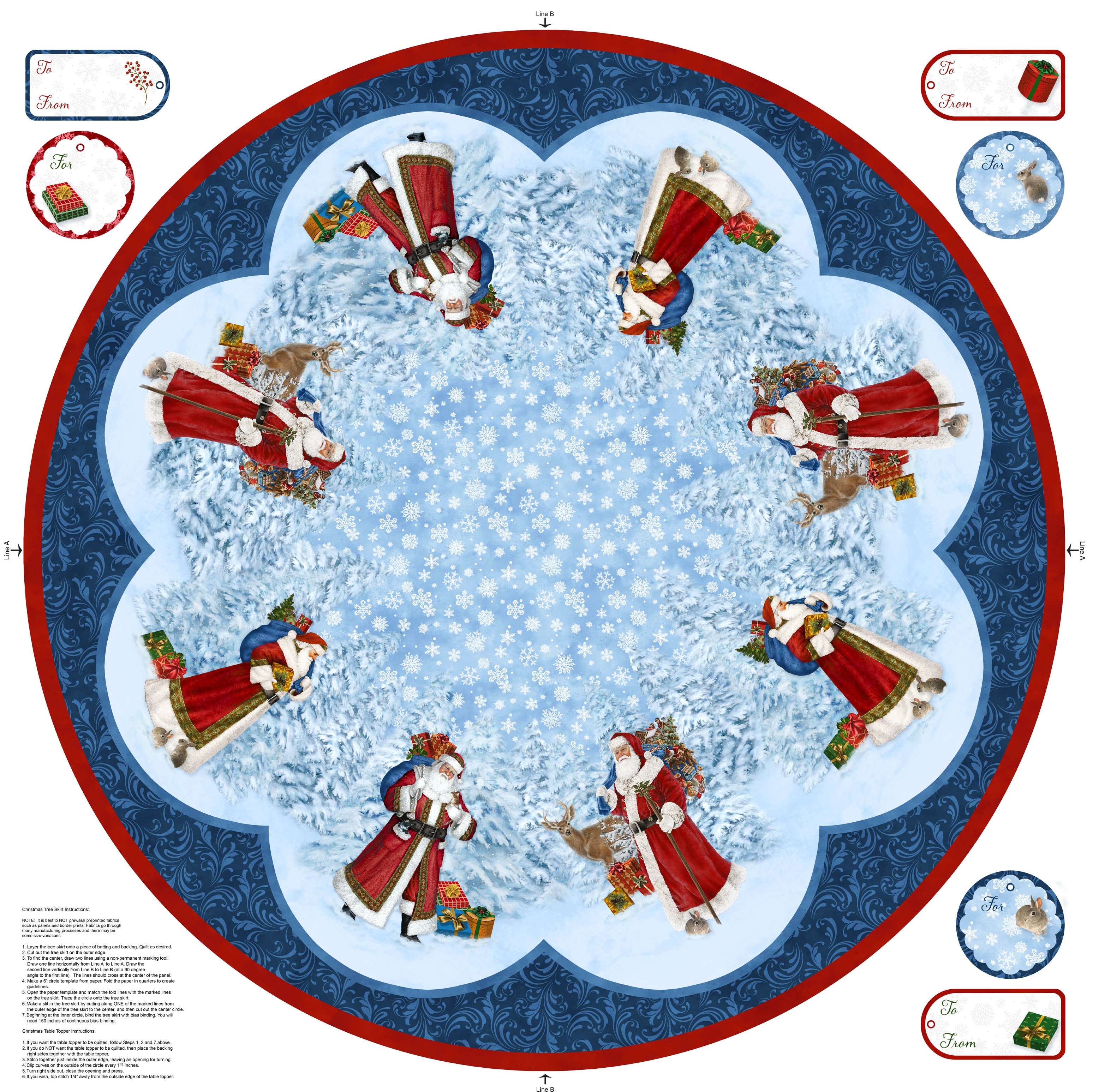 St. Nicholas | Tree Skirt Panel by Liz Goodrick-Dillon for Northcott | C28211-48