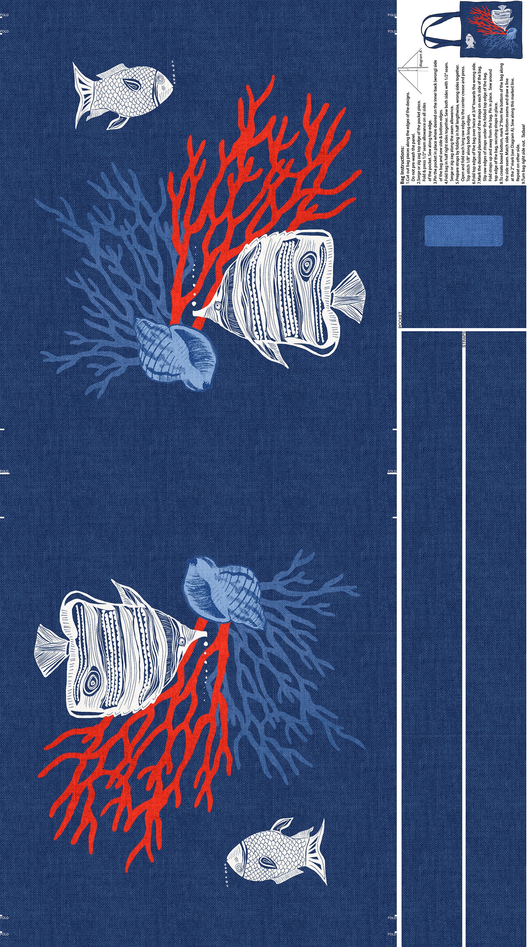 Take Me to the Beach | Canvas Tote Bag Panel by Northcott Studio | C28686-10