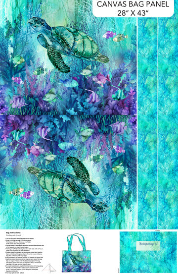Coral Reef | Canvas Bag Panel by Deborah Edwards & Melanie Samra for Northcott | DP28875-66