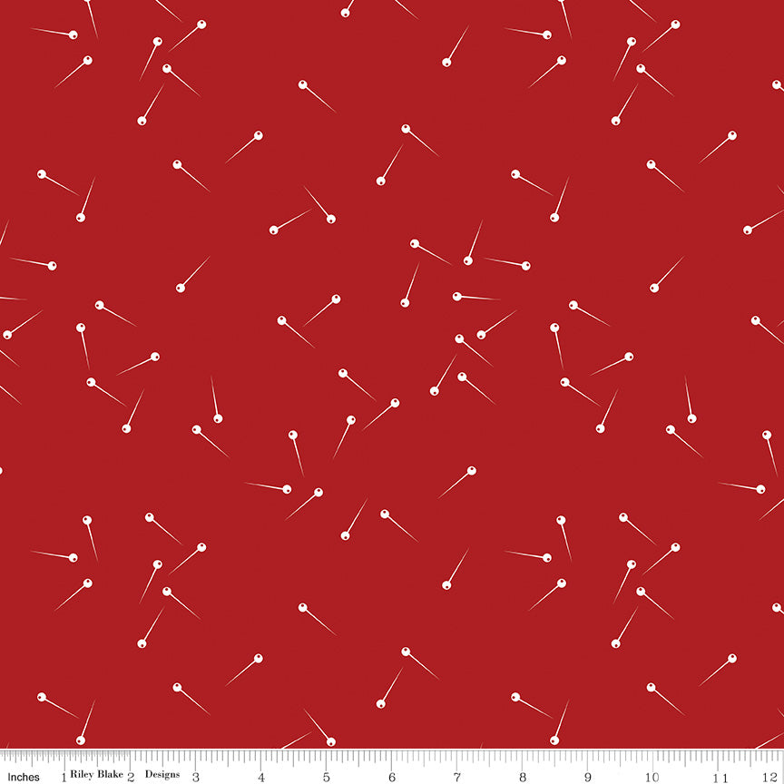 Pin Drop | Barn Red by Christopher Thompson for Riley Blake | C615-BARNRED