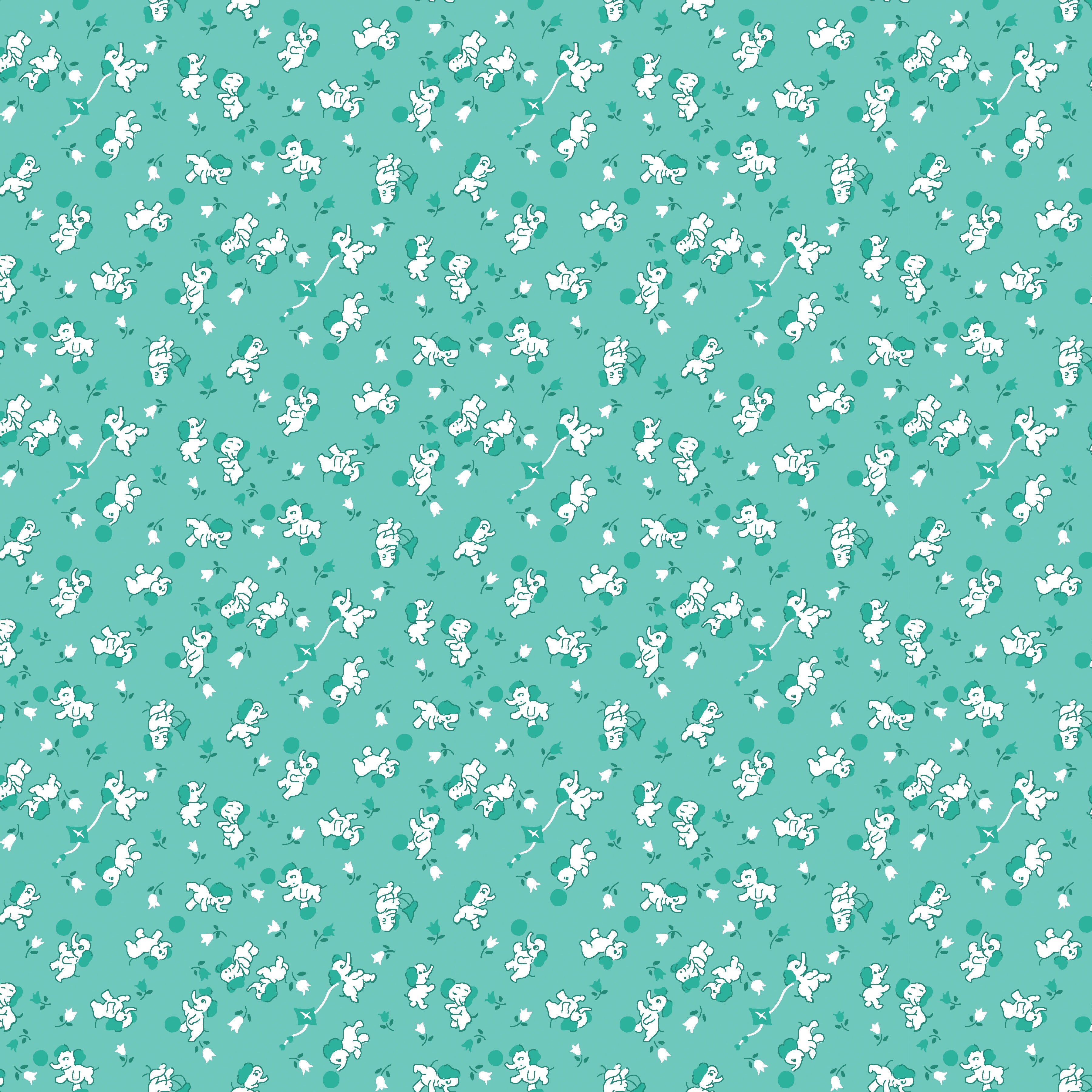Storytime 30's | Elephants Teal by Penny Rose Studio | C8453-TEAL