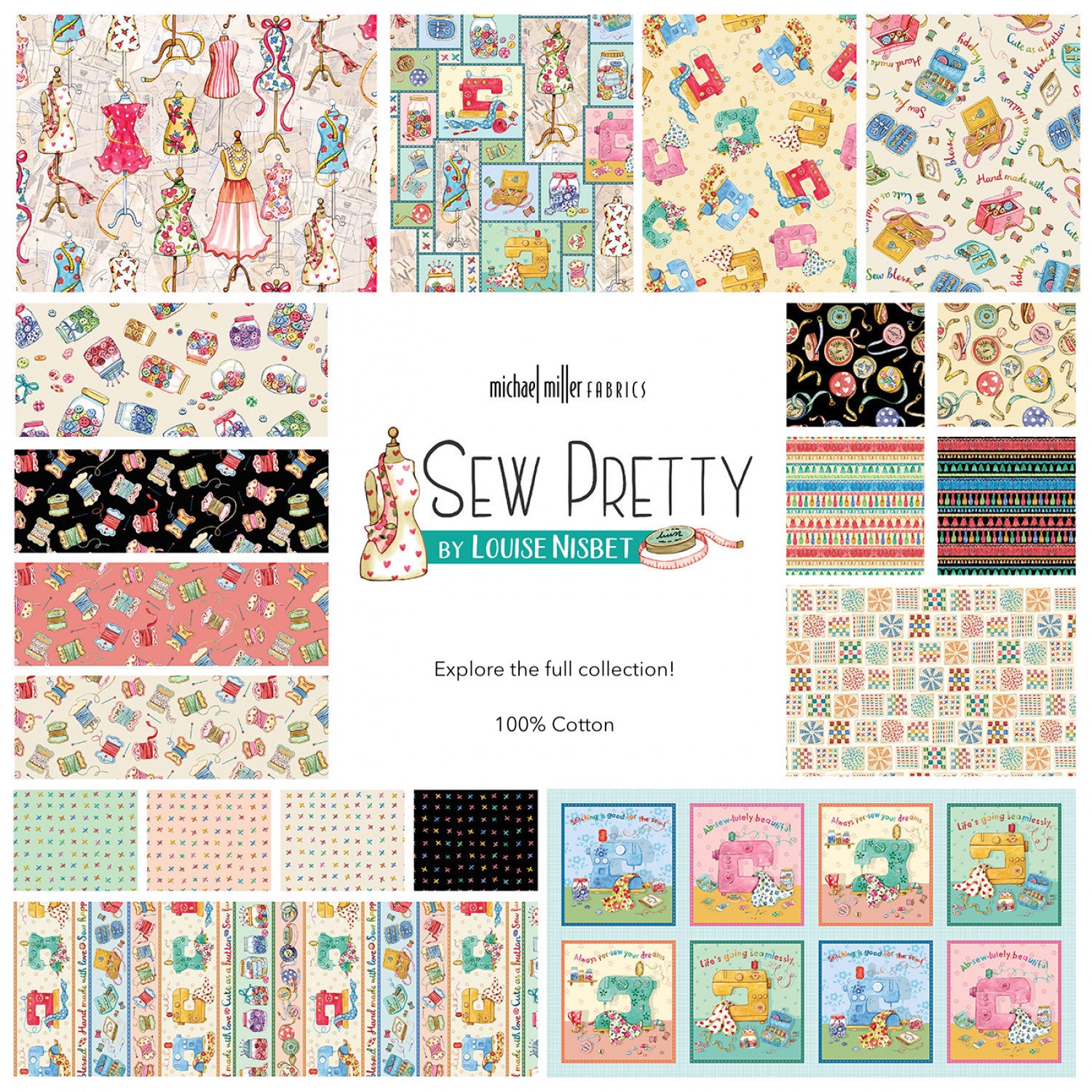 Sew Pretty | Multi Absewlutely Beautiful 24" Panel by Louise Nisbet for Michael Miller | DDC12158-MULT