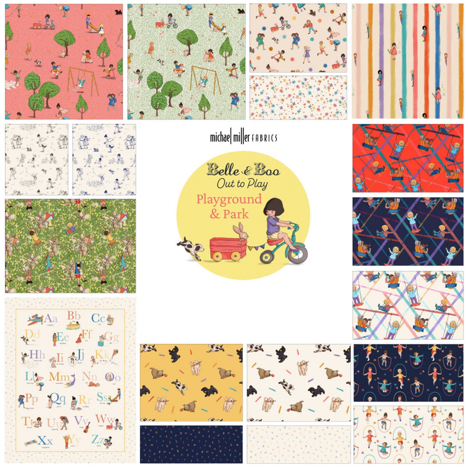 Playground & Park | Retro ABC - Cream by Belle & Boo for Michael Miller | DDC12231-CREM