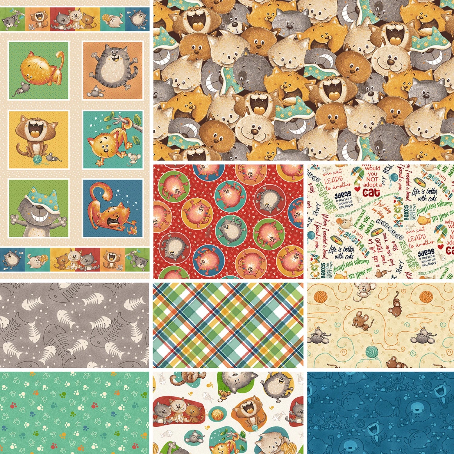 Cat Hair Don't Care | 24" Panel - Tan by Nidhi Wadhwa for Blank Quilting | 4429B-43