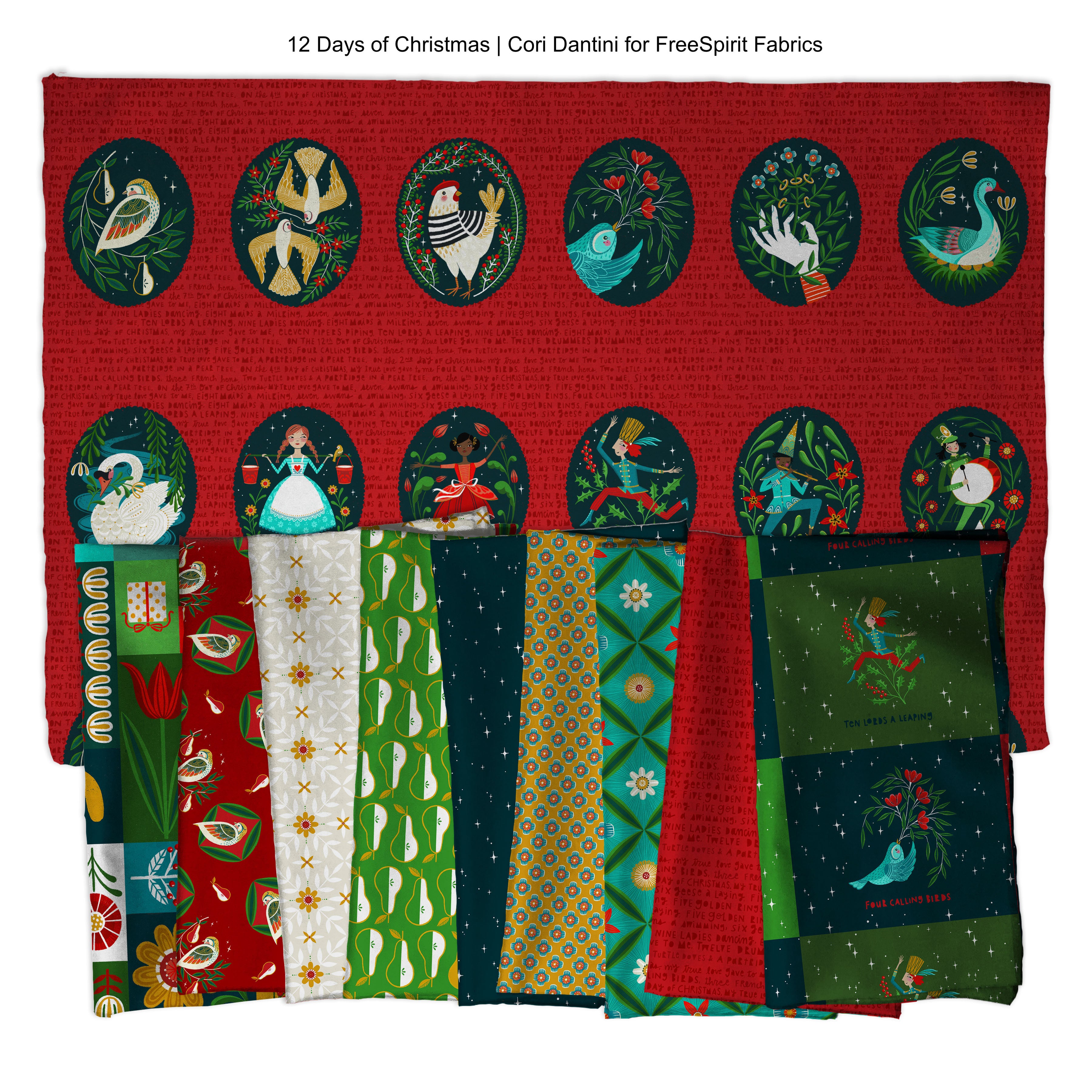 12 Days of Christmas | Sing Along - Red by Cori Dantini for FreeSpirit | PWCD137.XRED