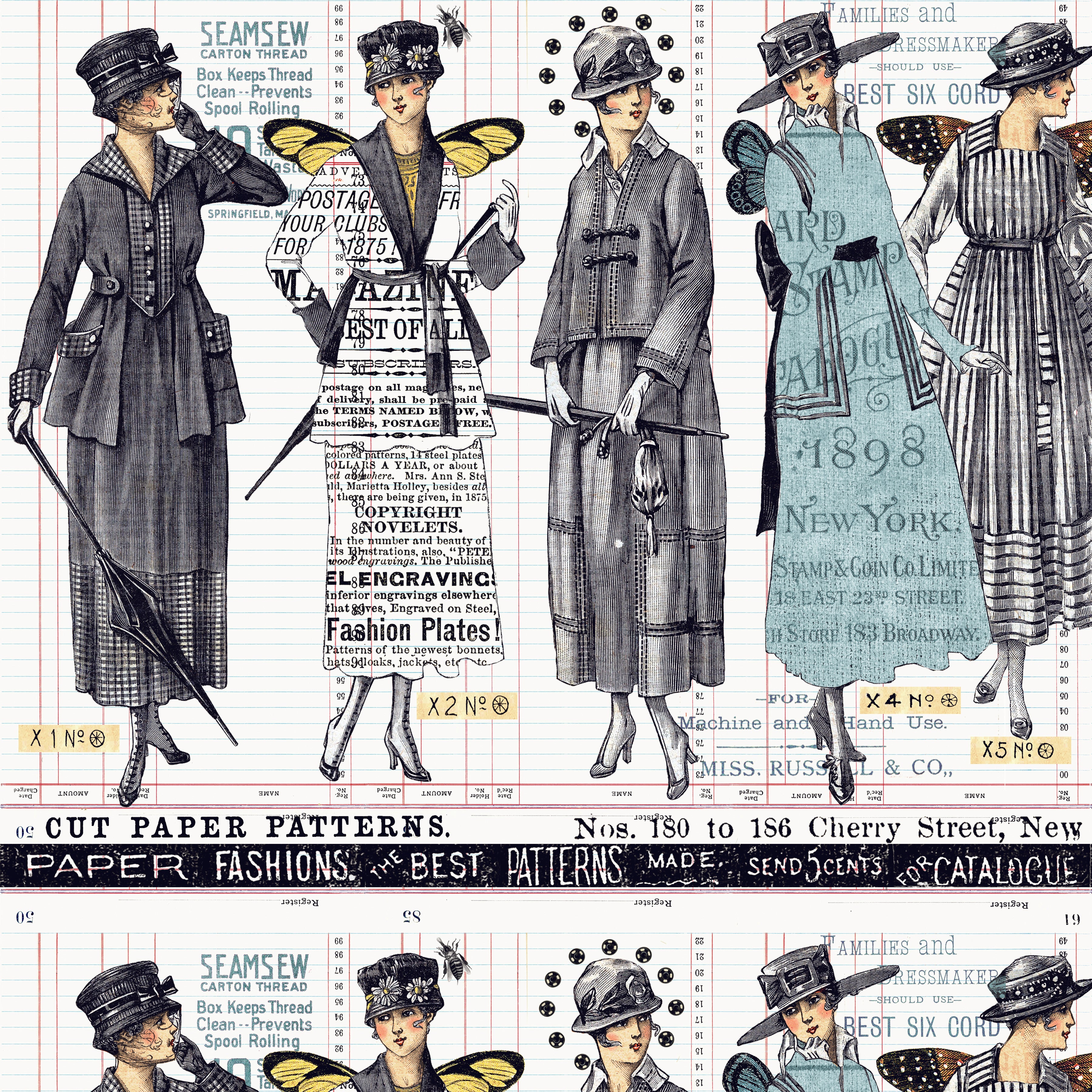 Sew Journal | 1-Yard Bundle Red by J. Wecker Frisch for Riley Blake | 17 pcs