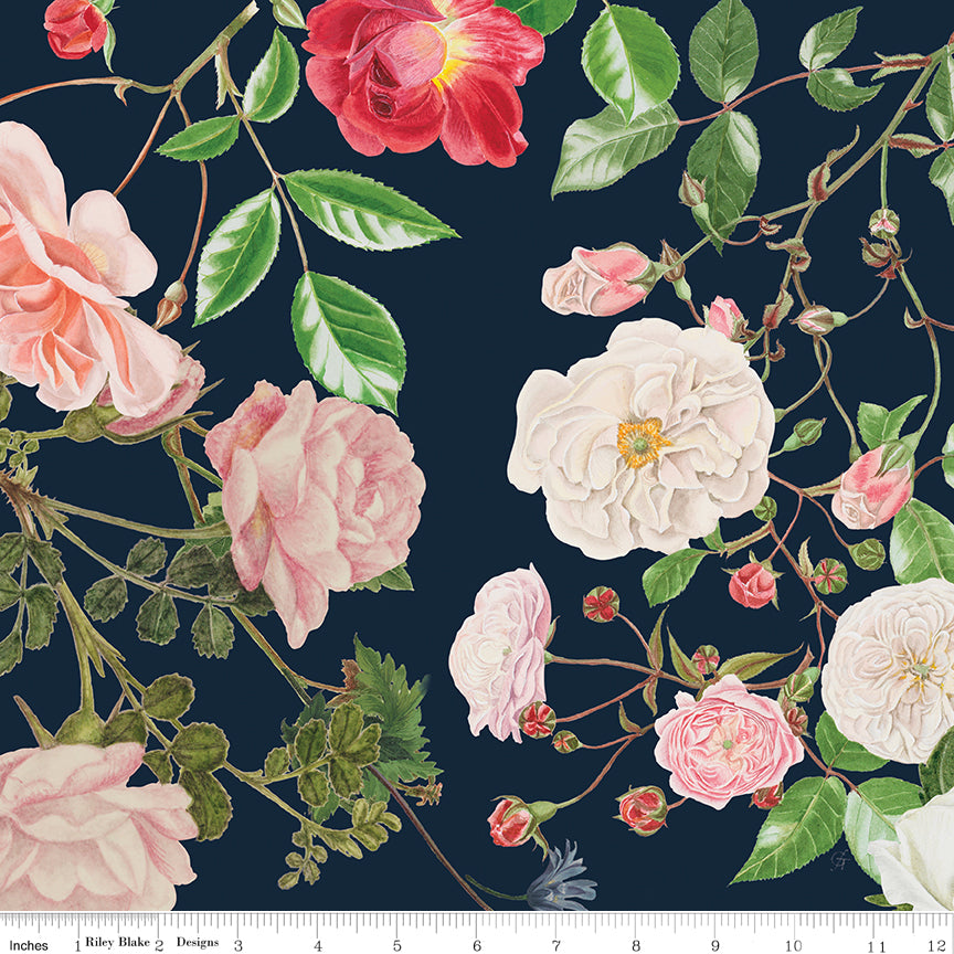 Floral Gardens | Main Midnight by Royal Horticultural Society for Riley Blake | CD14360-MIDNIGHT