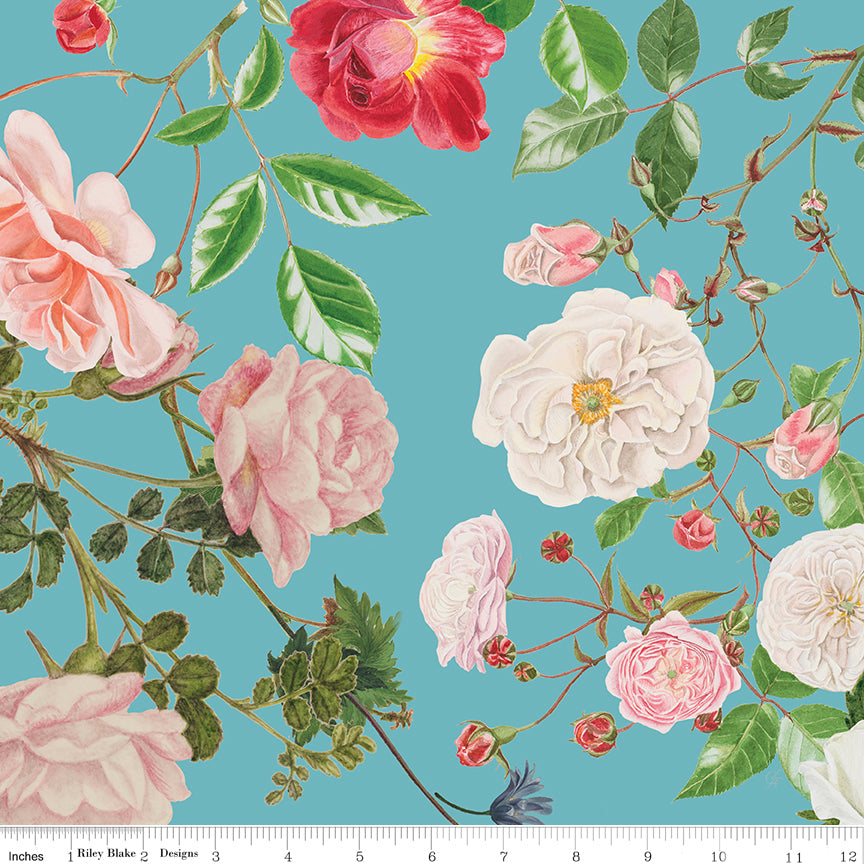 Floral Gardens | Main Sky by Royal Horticultural Society for Riley Blake | CD14360-SKY