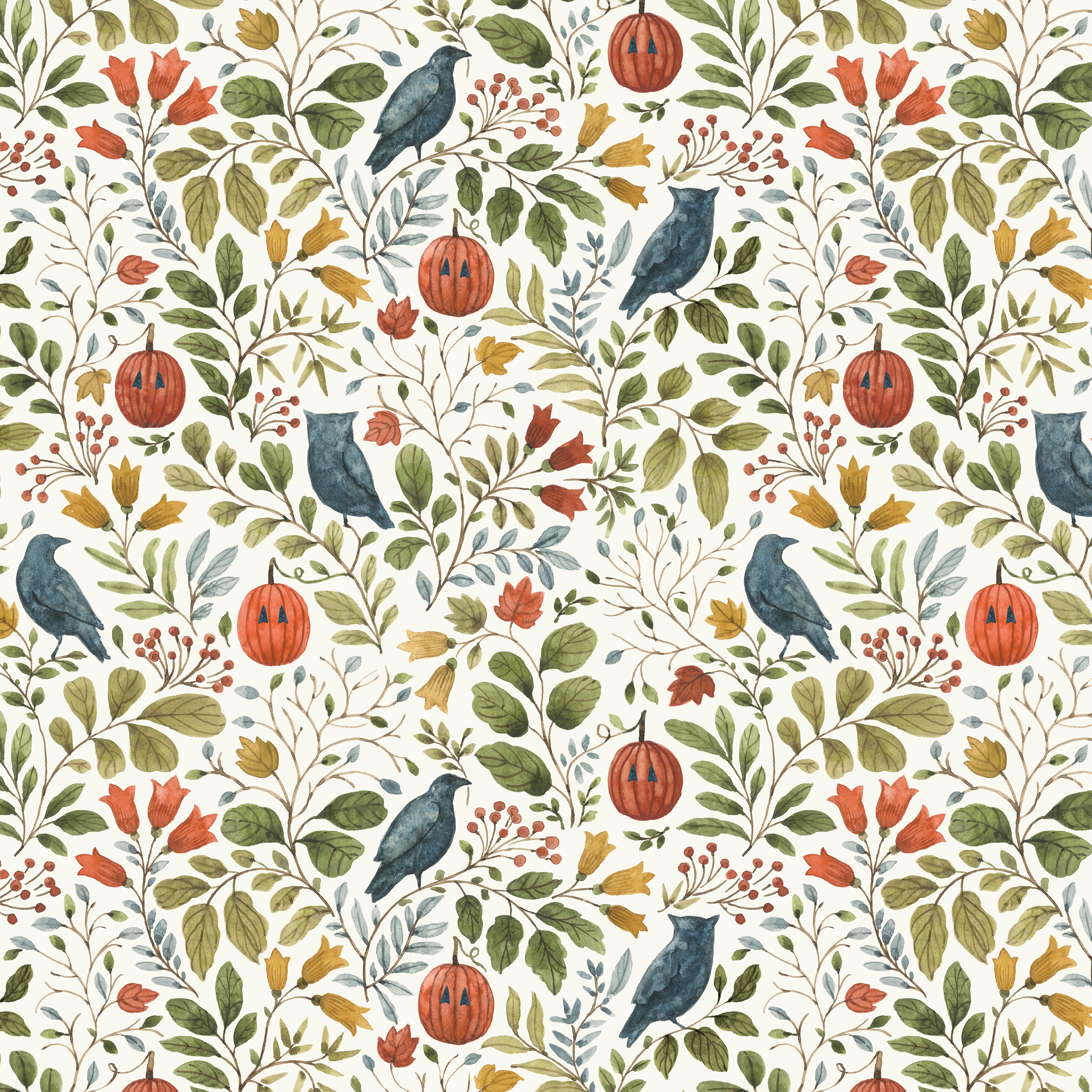 Trick or Treat | Foliage Cream by Lisa Audit for Riley Blake Designs | CD15961-CREAM