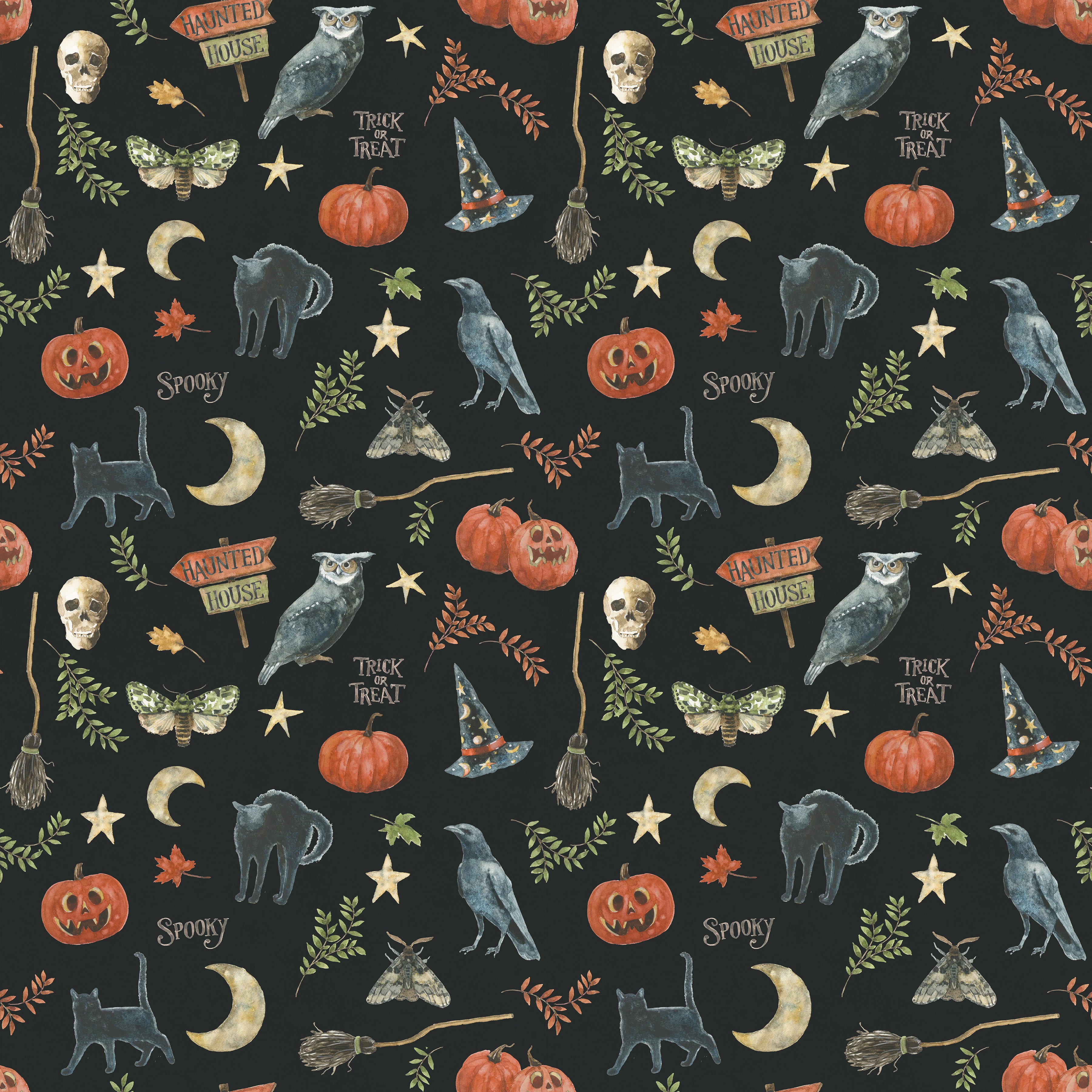 Trick or Treat | Spooky Black by Lisa Audit for Riley Blake Designs | CD15962-BLACK