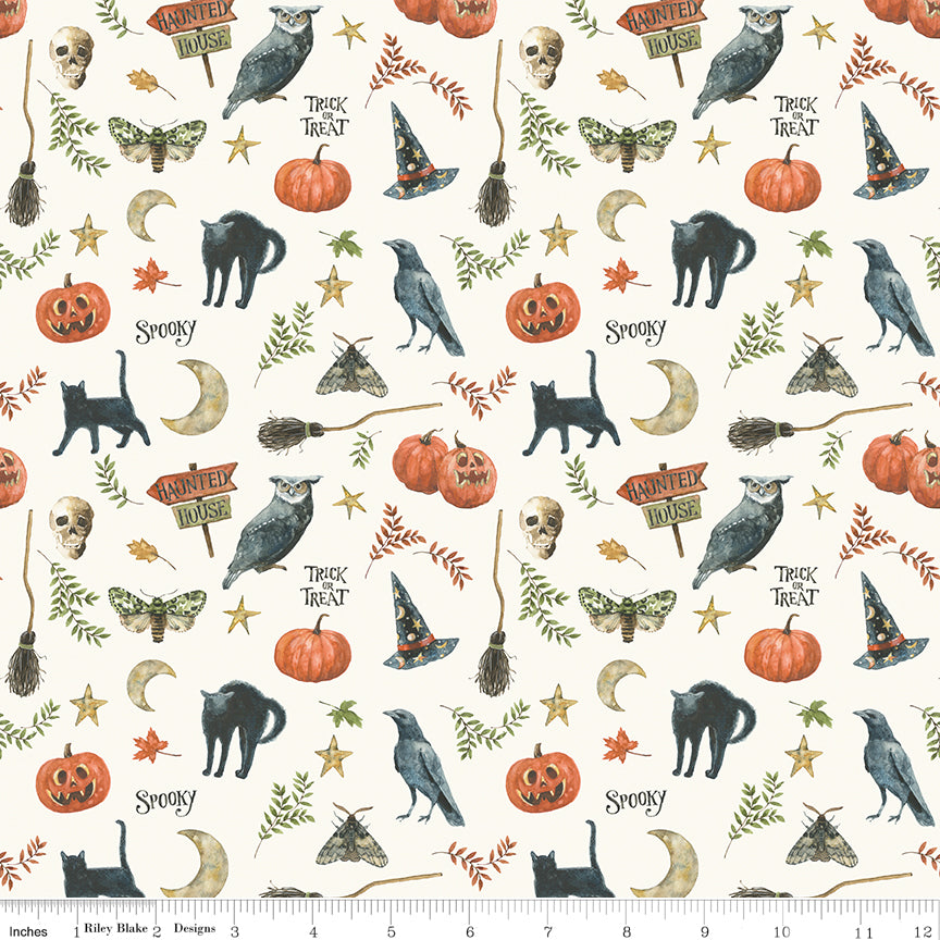 Trick or Treat | Spooky Cream by Lisa Audit for Riley Blake Designs | CD15962-CREAM
